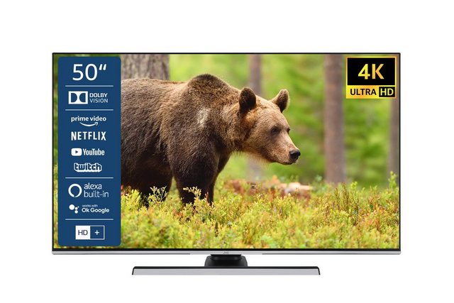 JVC LT-50VU8155 LCD-LED Fernseher (126 cm/50 Zoll, 4K Ultra HD, Smart TV, HDR Dolby Vision, Triple-Tuner, Bluetooth, 6 Monate HD+ gratis)