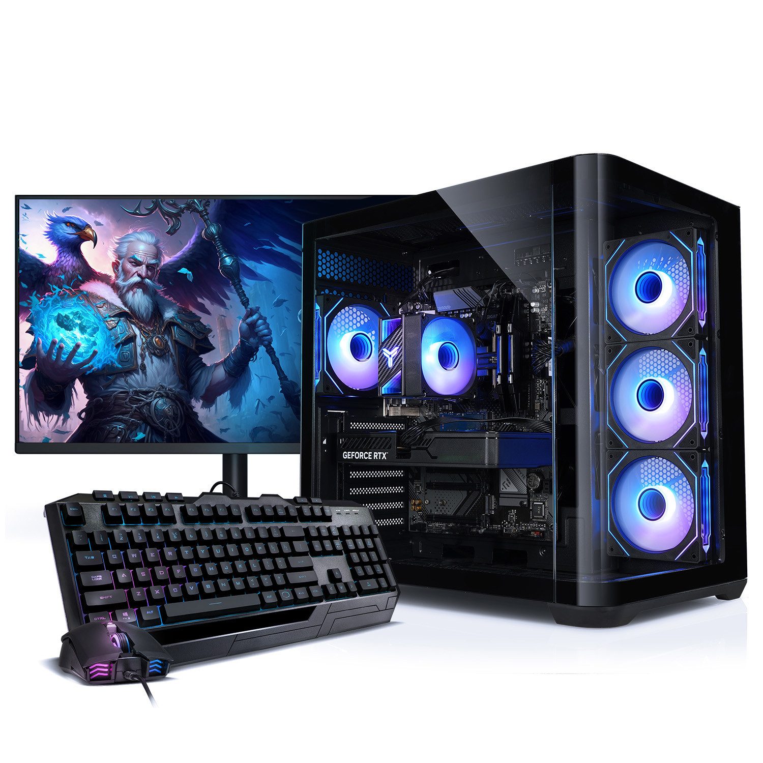 Kiebel Curve VII Gaming-PC-Komplettsystem (27", AMD Ryzen 7 AMD Ryzen 7 5700X, RTX 5060, 16 GB RAM, 1000 GB SSD, ARGB-Beleuchtung, WLAN)