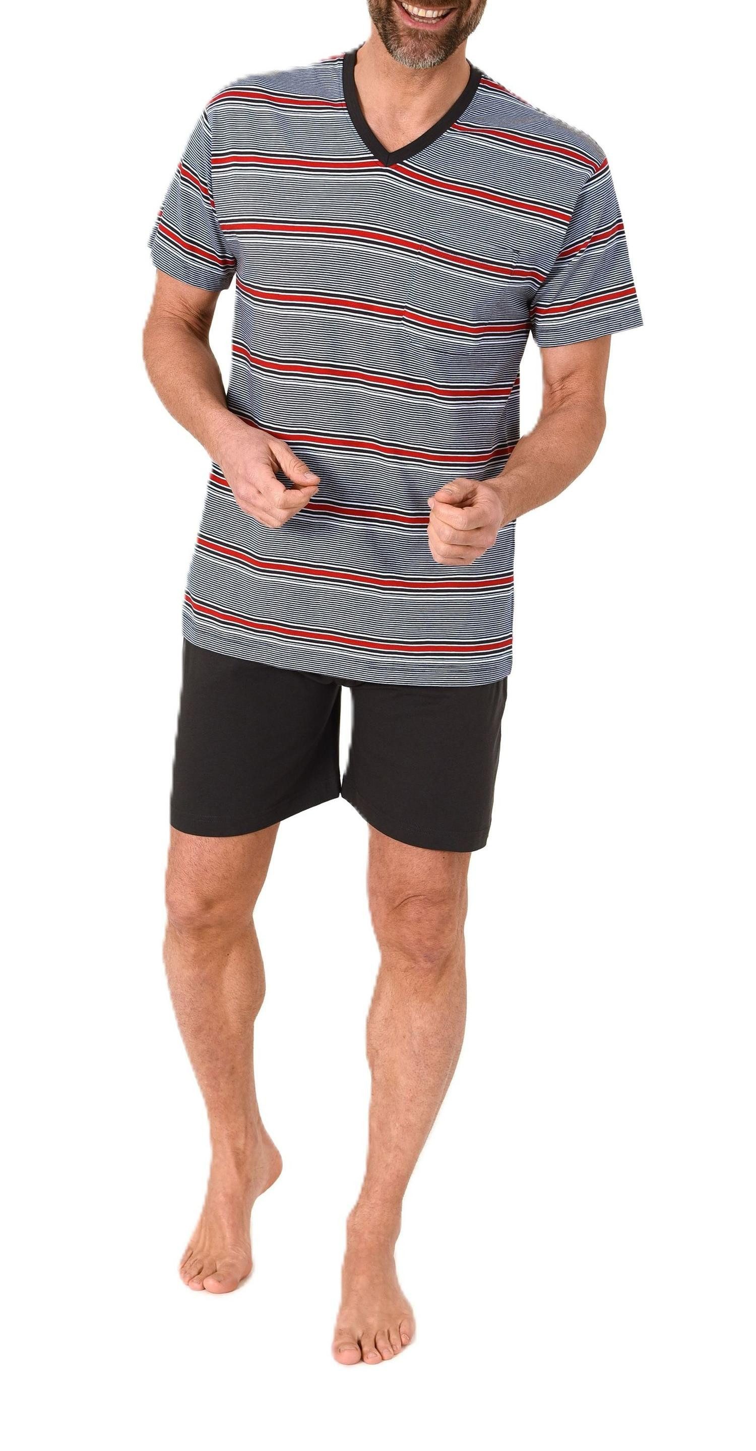 Normann Pyjama Normann Herren Schlafanzug kurzarm Shorty - auch in Übergrössen