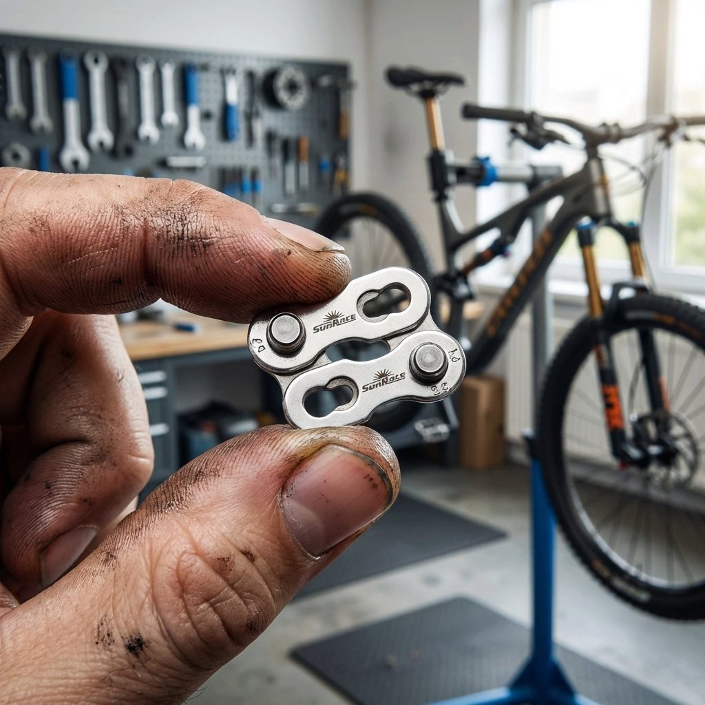 SunRace Fahrradkette SunRace 1s/6-8s Kettenschloss Easy Link Shim 1/2 x 3/32 Zoll