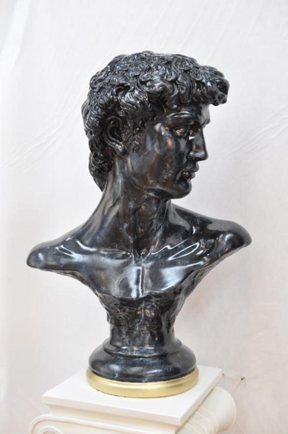 Skulptur JVmoebel Dekoration Büste Figuren Design Skulpturen Adam Statuen Figur Schwarz
