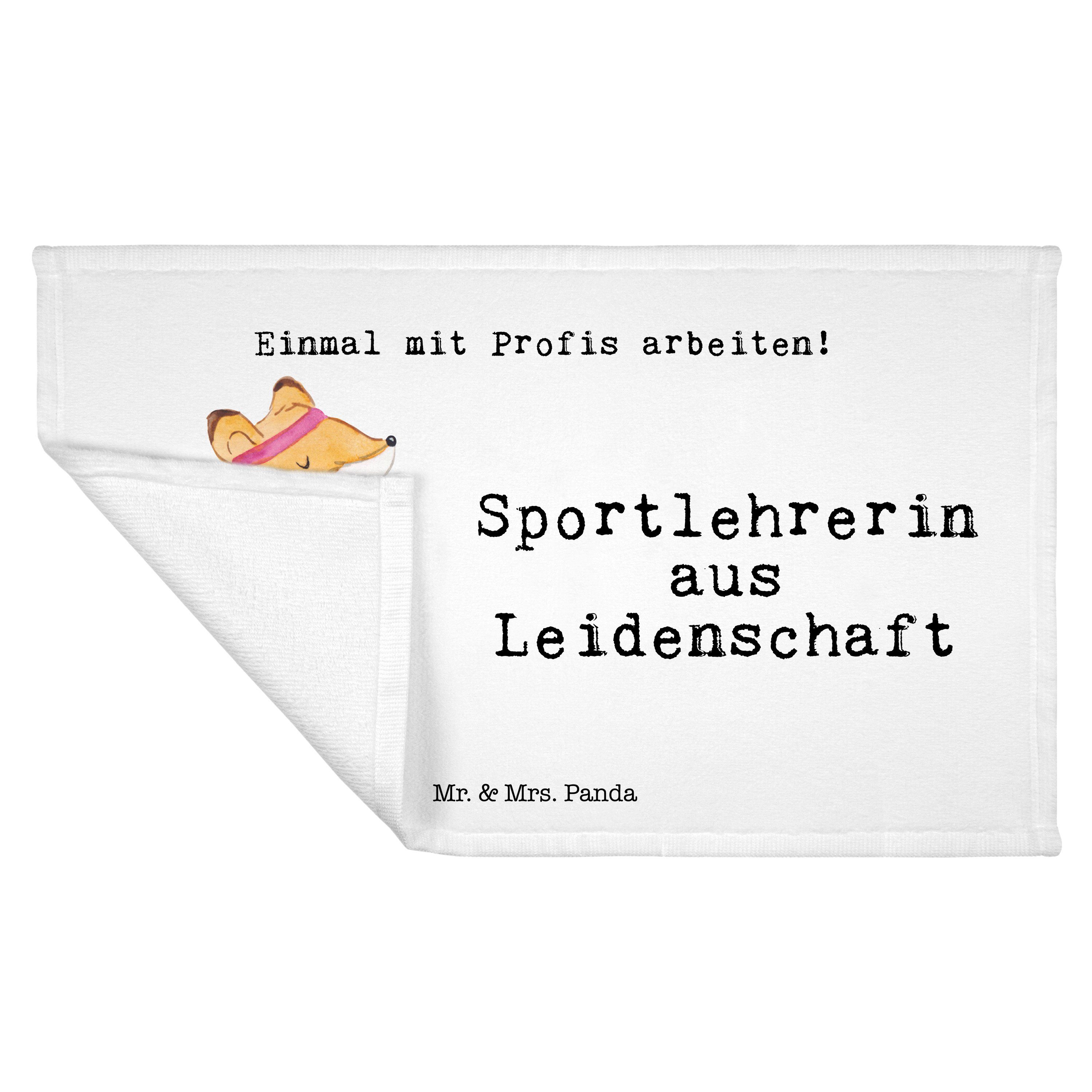 Mr. & Mrs. Sportlehrerin Geschenk, Handtuch Rente, - Weiß Leidenschaft Handt, (1-St) - aus Kinder Panda