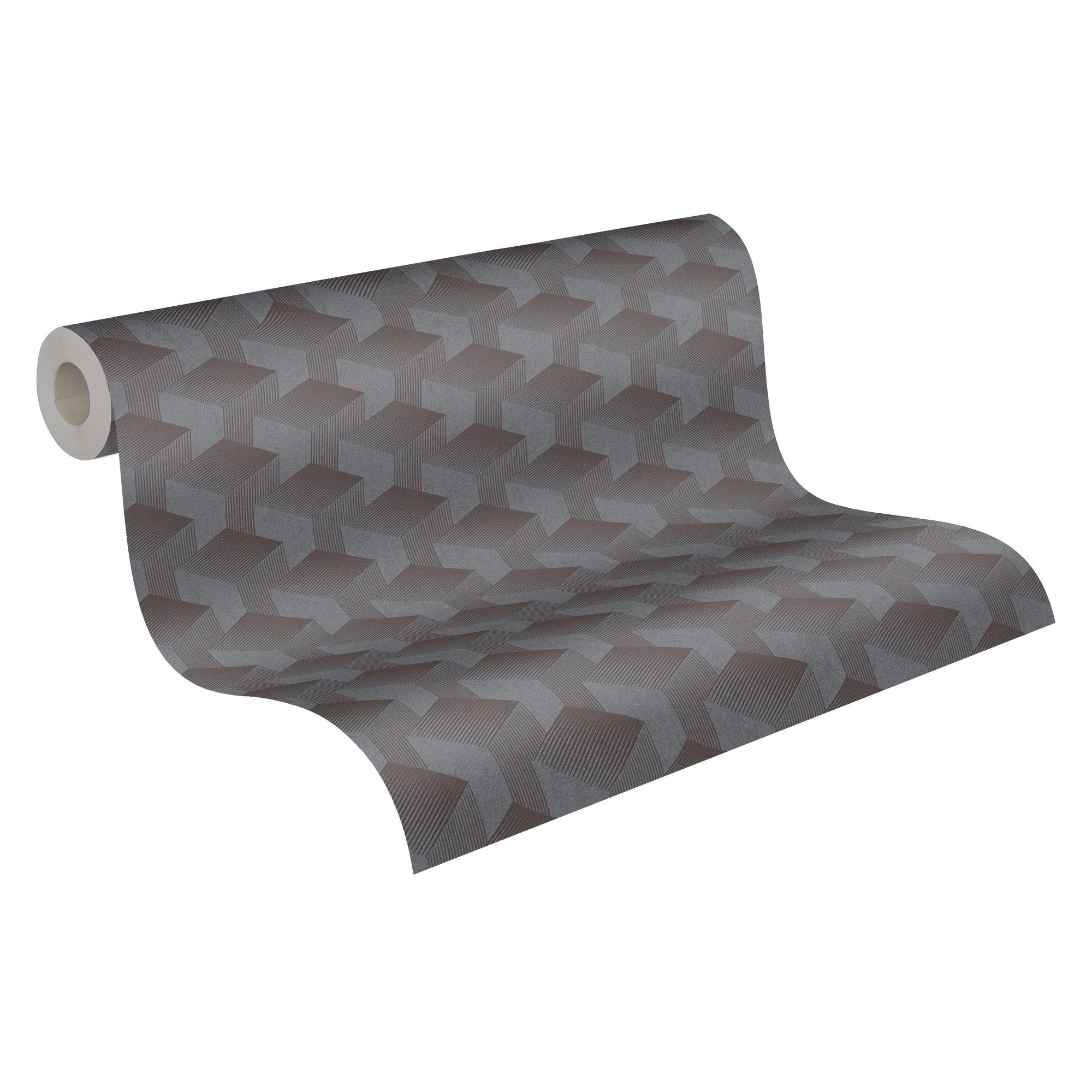 A.S. Création Vliestapete Schlichte 3D-Tapete, leicht strukturiert, gemustert, matt, neutral, (1 St), Grafiktapete 3D-Effekt Обои Wohnzimmer Schlafzimmer Küche modern