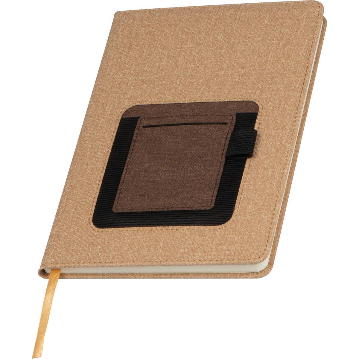 Notizbuch Notizbuch mit PU Einband / A5 / 160 Seiten / mit Smartphonefach / Farb