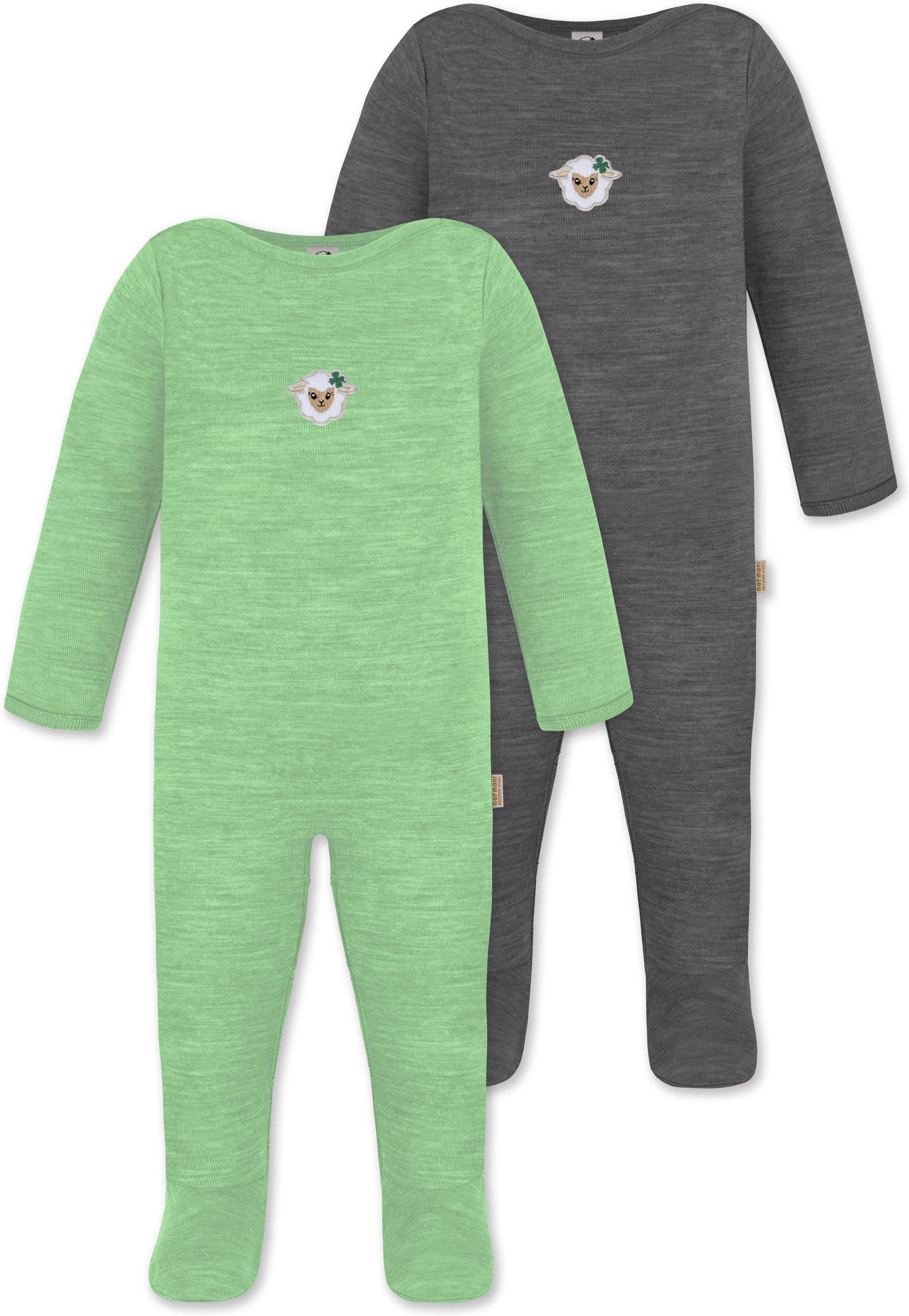 Langarmwickelbody 2er Pack MERINO Baby Merino Strampler Levin