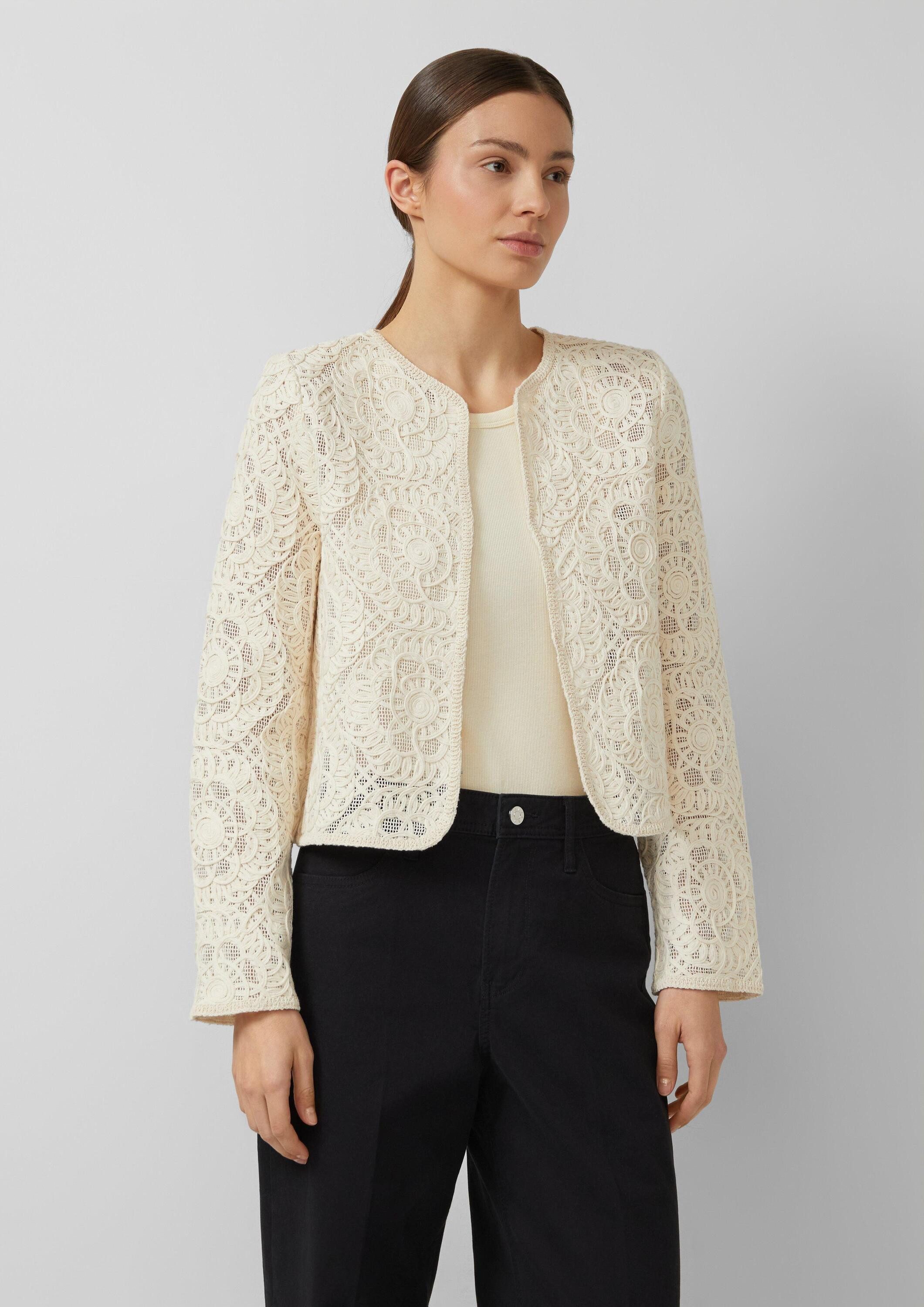 s.Oliver Funktionsjacke Indoor-Jacke Jacke aus Häkelspitze