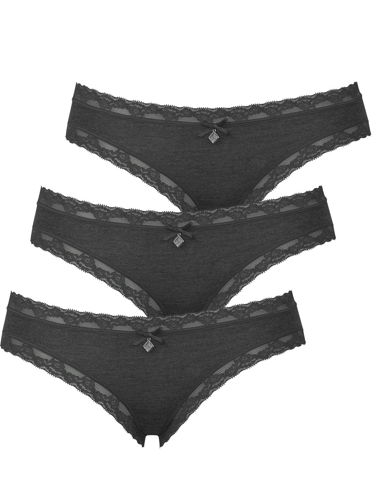 Kim Bikinislip 3er Pack 3-St) grey dark Minislip it! like (Packung, Zwickel Damen