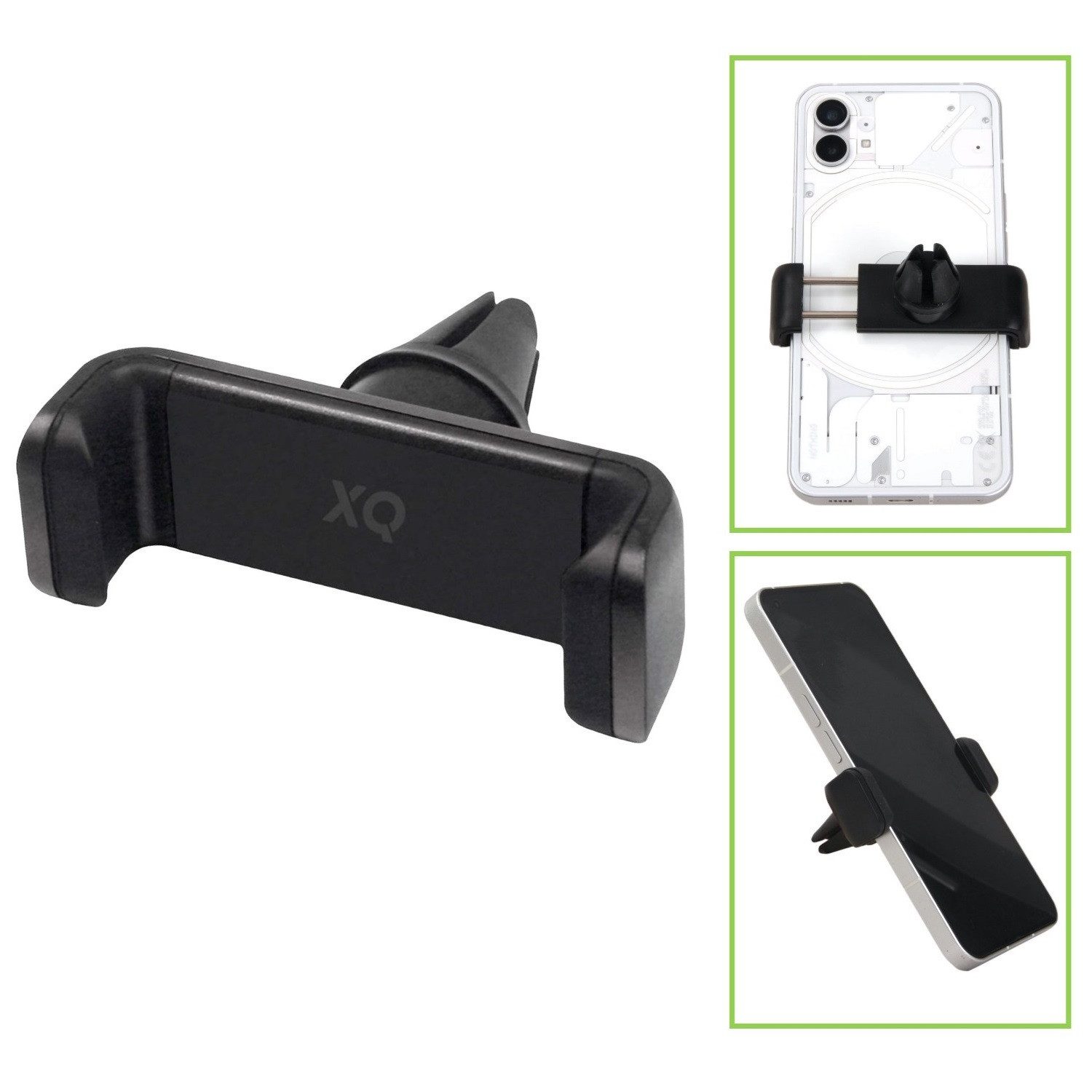 XQISIT Handy-Halterung Handy-Halterung Auto Navi KFZ Smartphone, (für Auto Lüftungsgitter 360° Einstellbar Smartphone Klemmbefestigung)