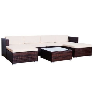 SVITA Loungeset Lugano, (Lounge-Set 7-tlg), mit bequemer Polsterung, großzügige Sitzfläche