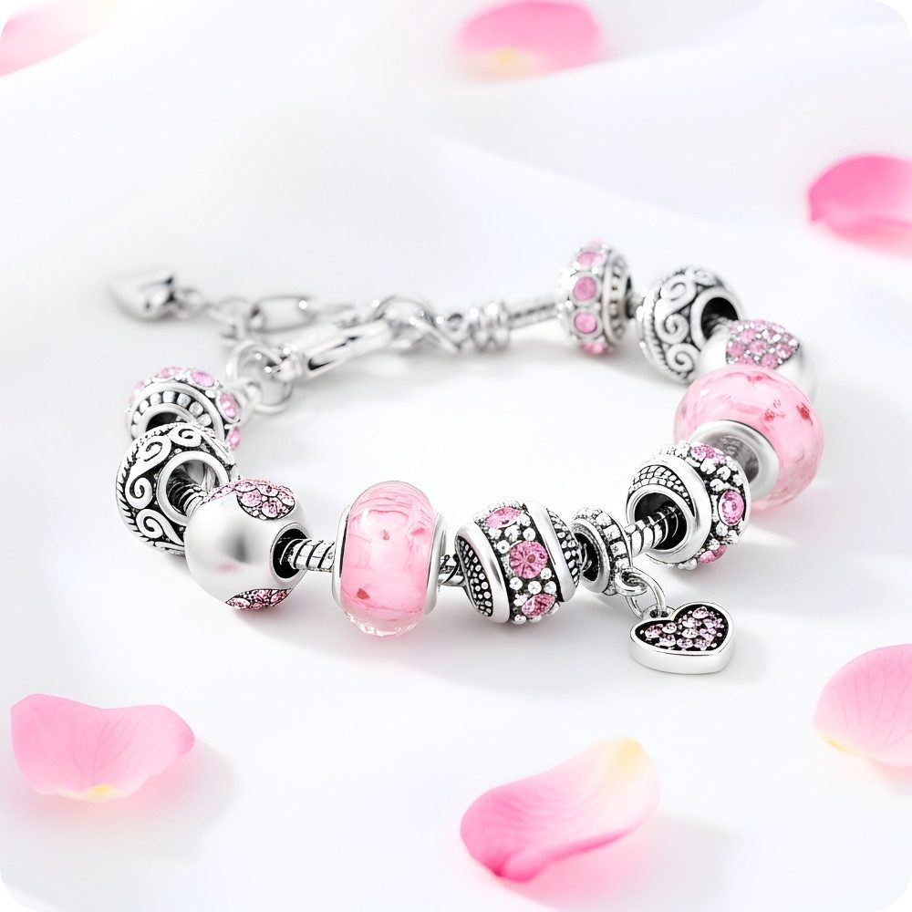 YouBella Charm-Armband Kristall Armreif Blau Silberplattiert Elegant Für Damen (Set, Modischer Kunstschmuck), Langlebiges Finish, Geeignet für alle Anlässe, Nickel- & bleifrei