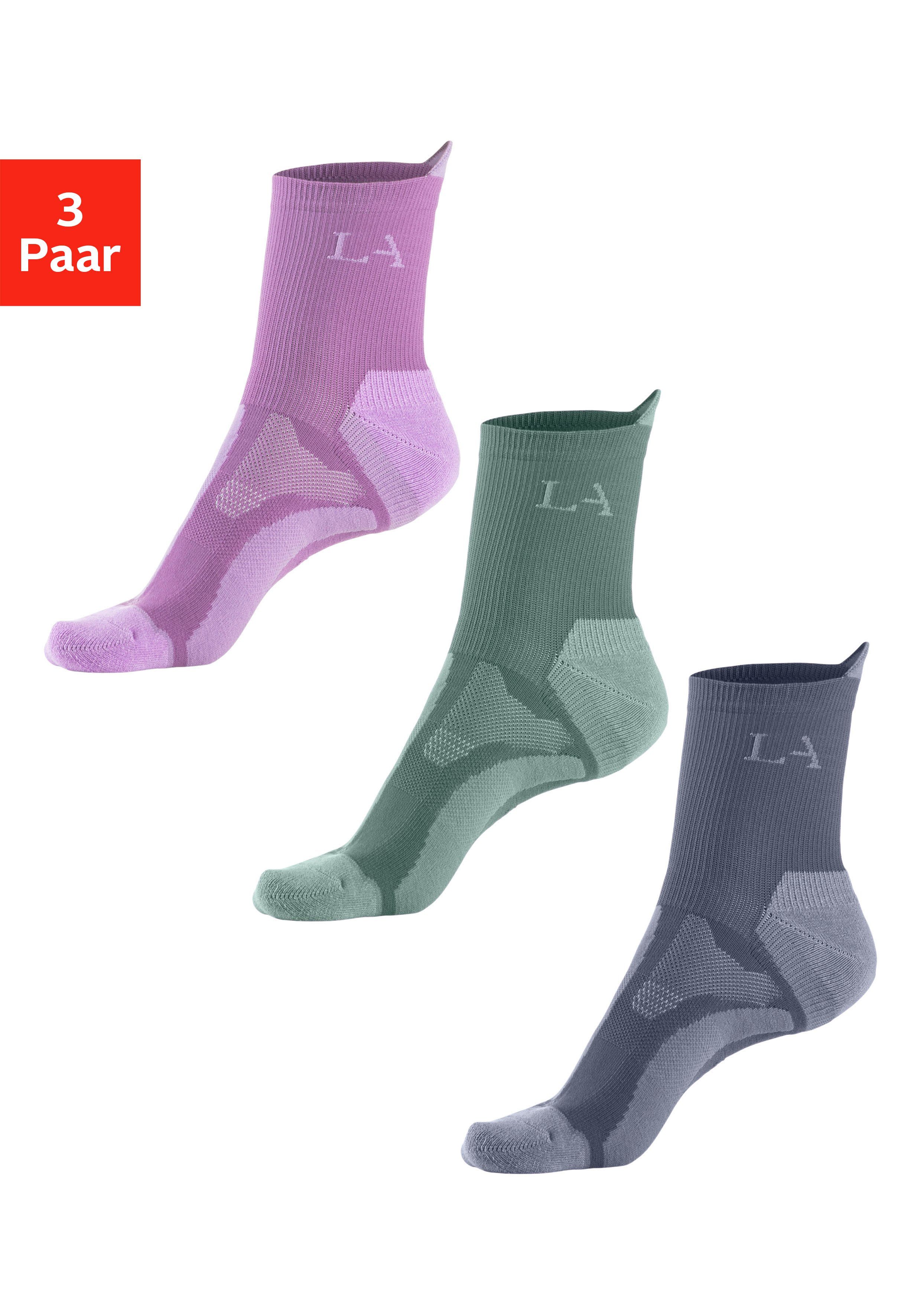 LASCANA ACTIVE Wandersocken (Set, 3-Paar) mit verstärkten Belastungszonen