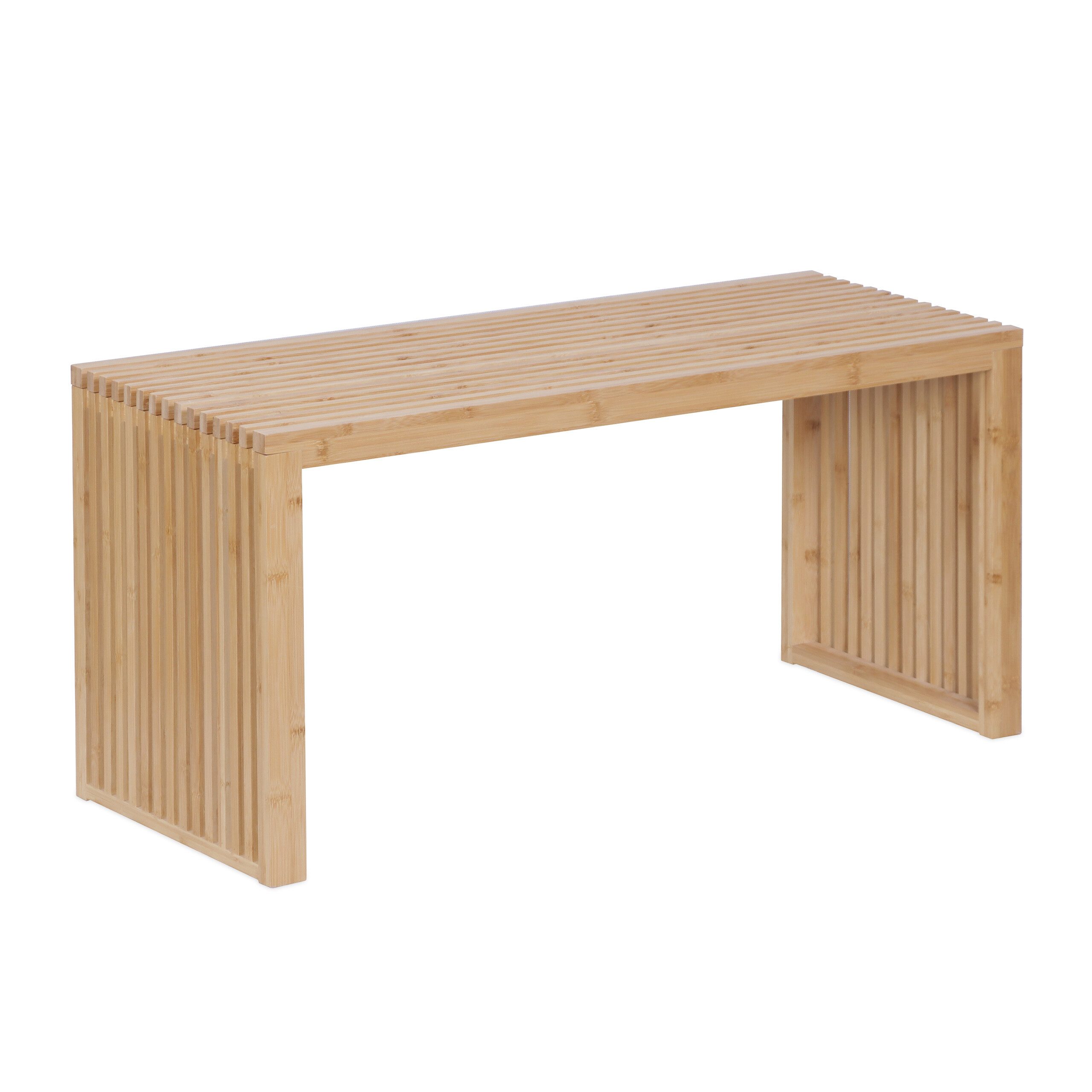 relaxdays Sitzbank Minimalistische Sitzbank aus Bambus (1-St), natur, XL