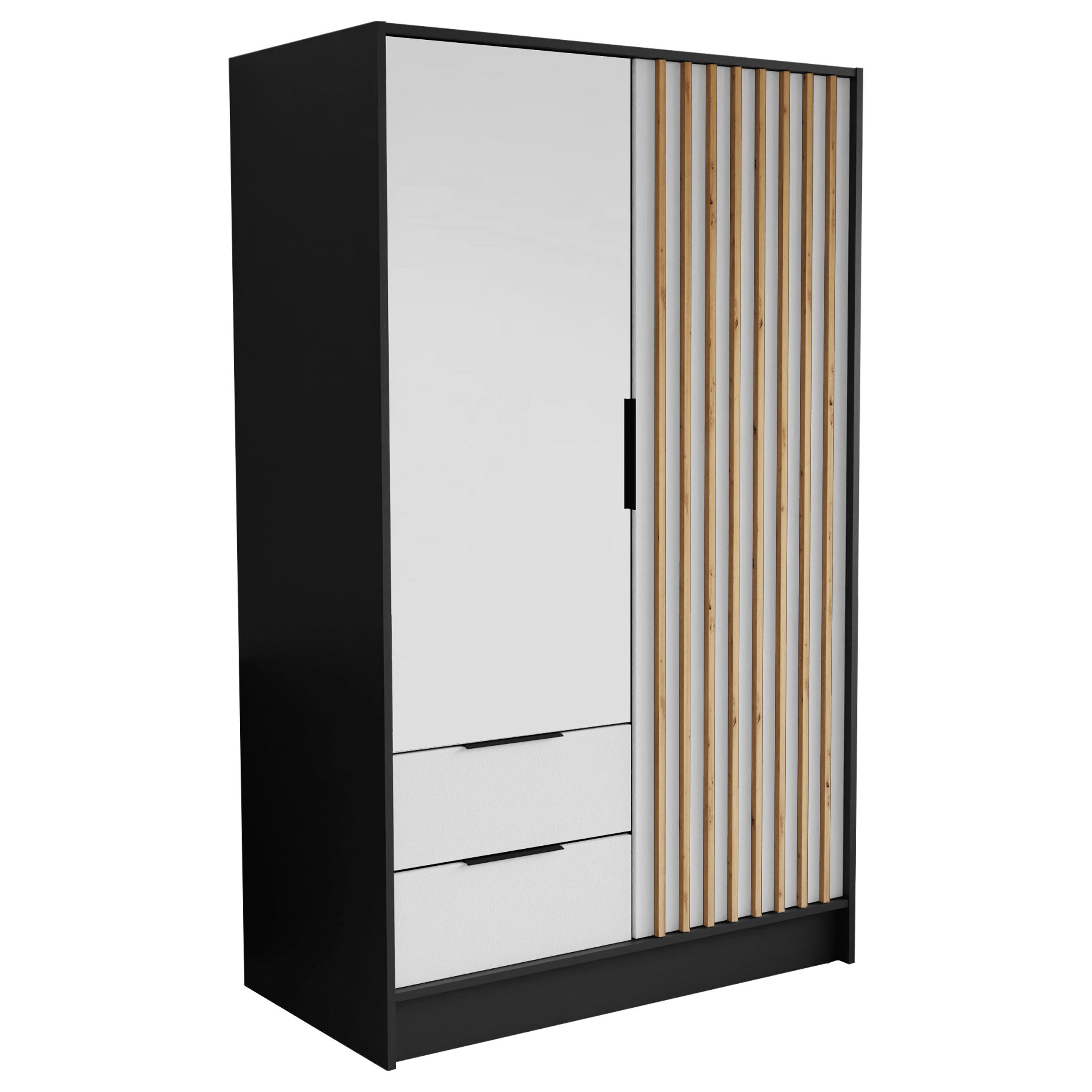 Beautysofa Drehtürenschrank NORI Breite: 102/150,5/200 cm, günstig online kaufen