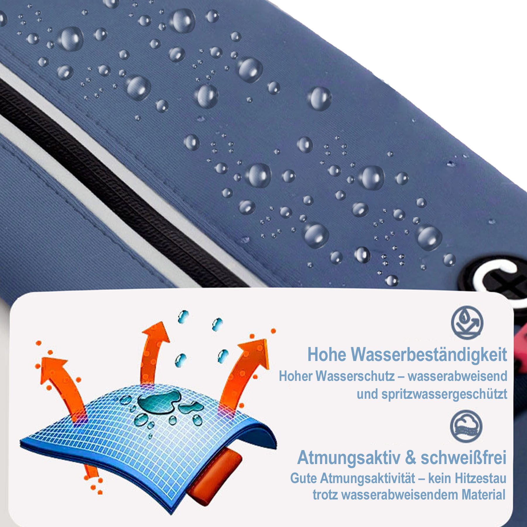 Mutig Gürteltasche Hüfttasche mit Trinkflasche,wasserdicht Sport Bauchtasche,Verstellbar (Laufen Hüfttasche Damen Herren Mit Reflektstreifen, Sports Trinkgürtel für Joggen, Fitness,Reisen, Camping, Outdoor), für Geschenk zu Anlässen wie Geburtstagen und Feiertagen