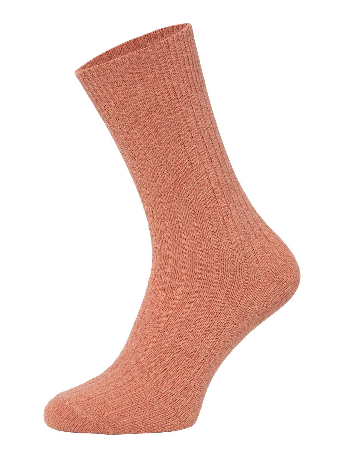 HomeOfSocks Socken Dünne Bunte Wollsocken mit 72% Wollanteil Hochwertige Uni Wollsocken Dünn Bunt Druckarm Altrosa