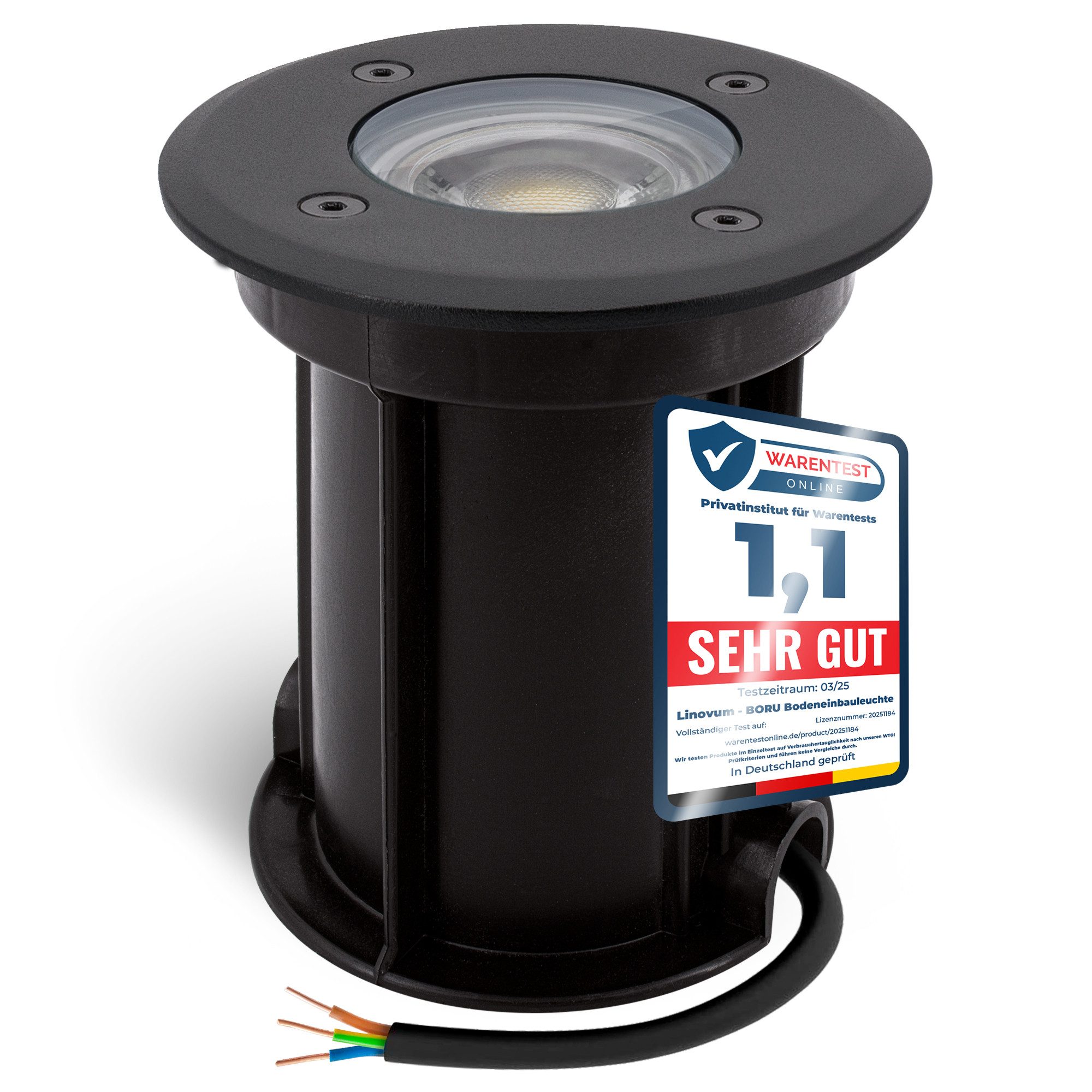 linovum LED Gartenstrahler BORU Bodeneinbaustrahler IP67 mit LED GU10 Lampe günstig online kaufen