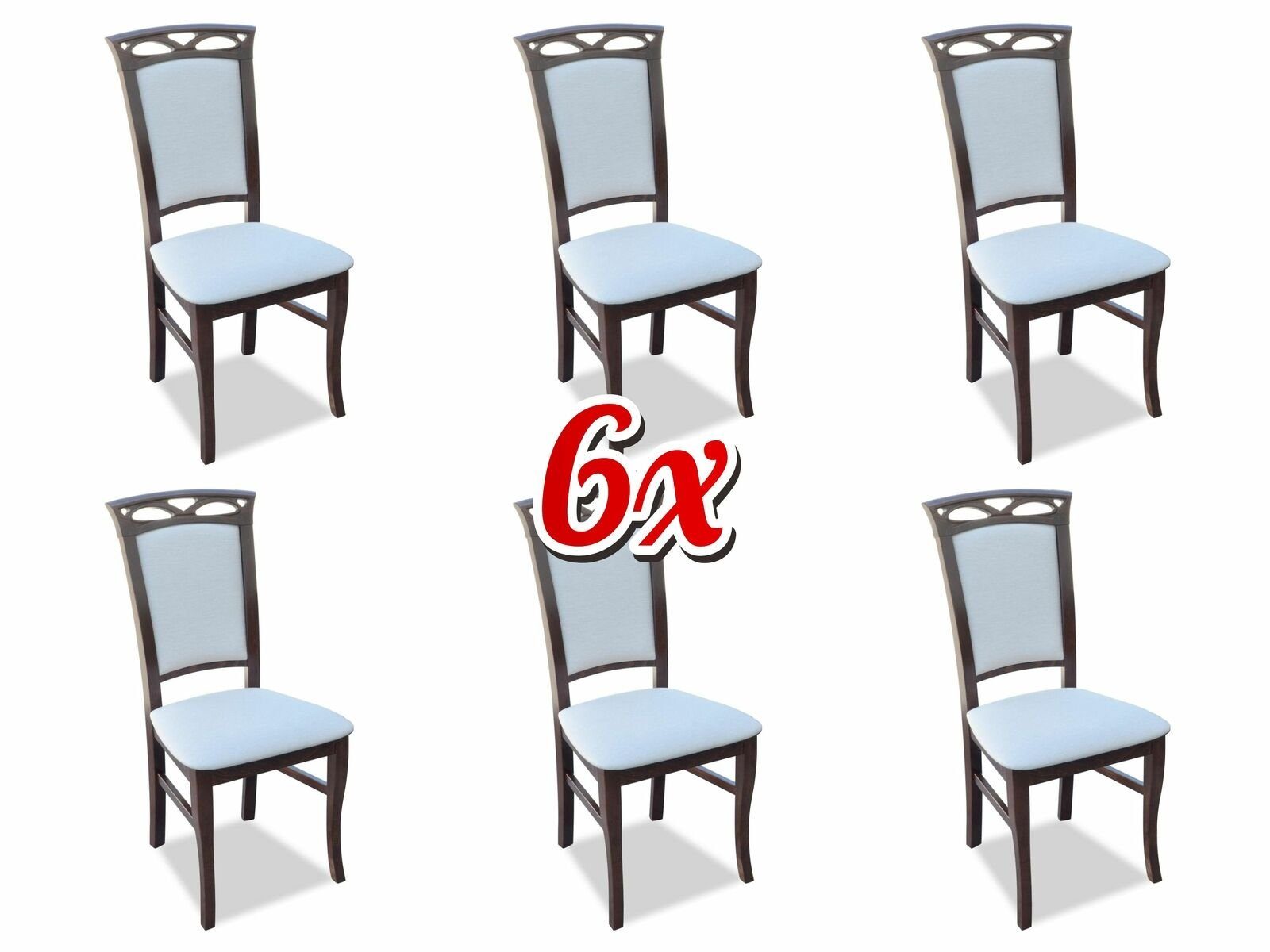 Gruppen 6x Hotel Garnitur Textil Stuhl Sessel Stuhl, Stühle Polster Stühle Gruppe JVmoebel Set