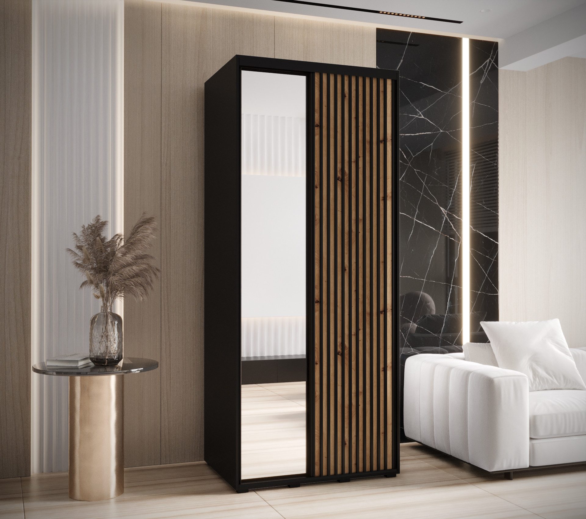 ABIKS MÖBEL Schwebetürenschrank SAPPORO 2 Schlafzimmerschrank mit Schiebetü günstig online kaufen