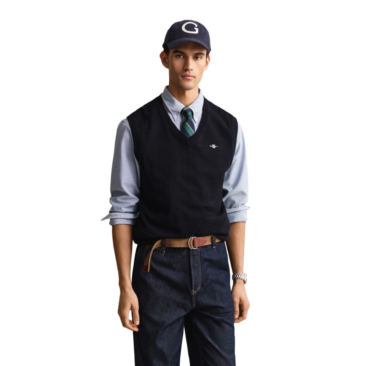 Gant Pullunder 8030570 Herren Pullunder Classic Weste aus Baumwolle