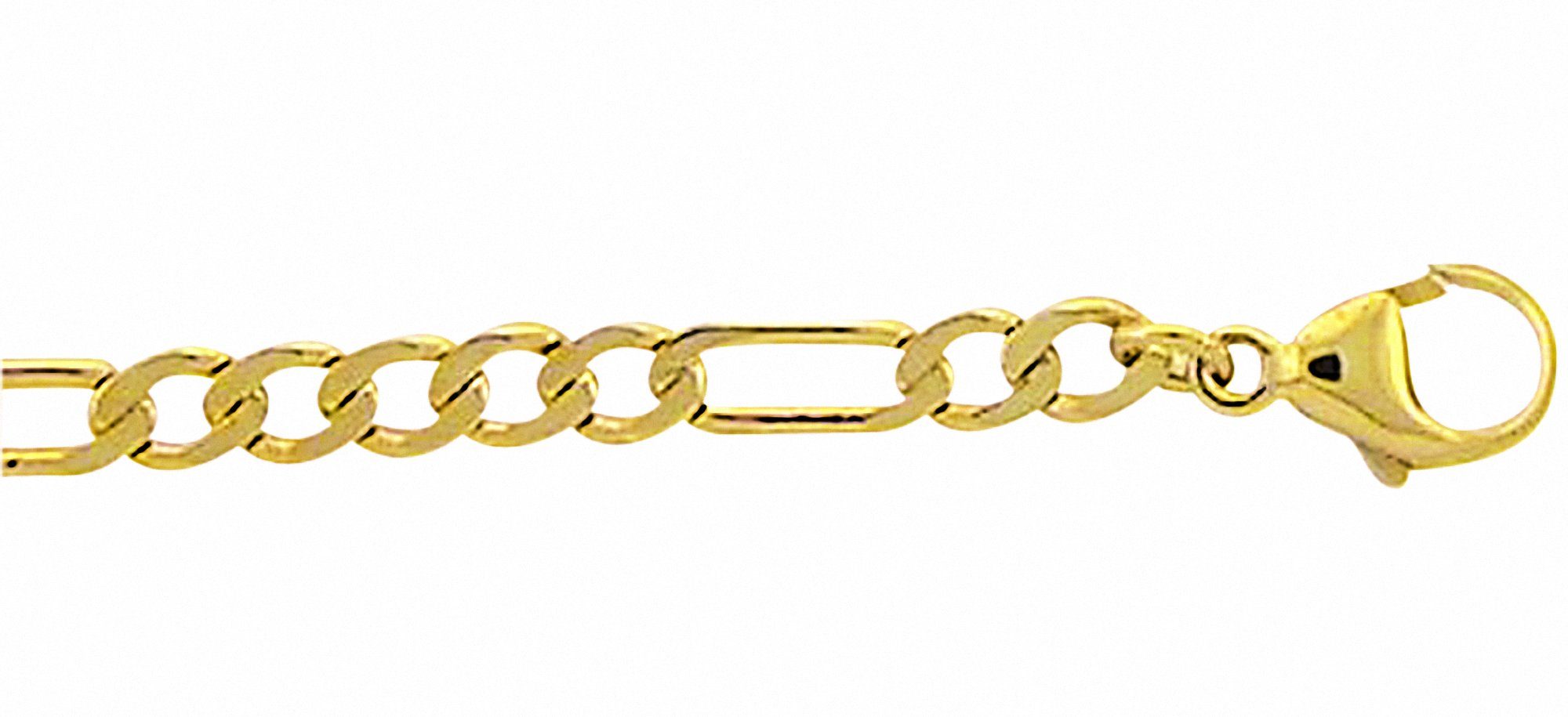 Adelia´s Goldarmband 585 Gold Figaro Armband 19 cm Ø 4 mm, Goldschmuck für Damen