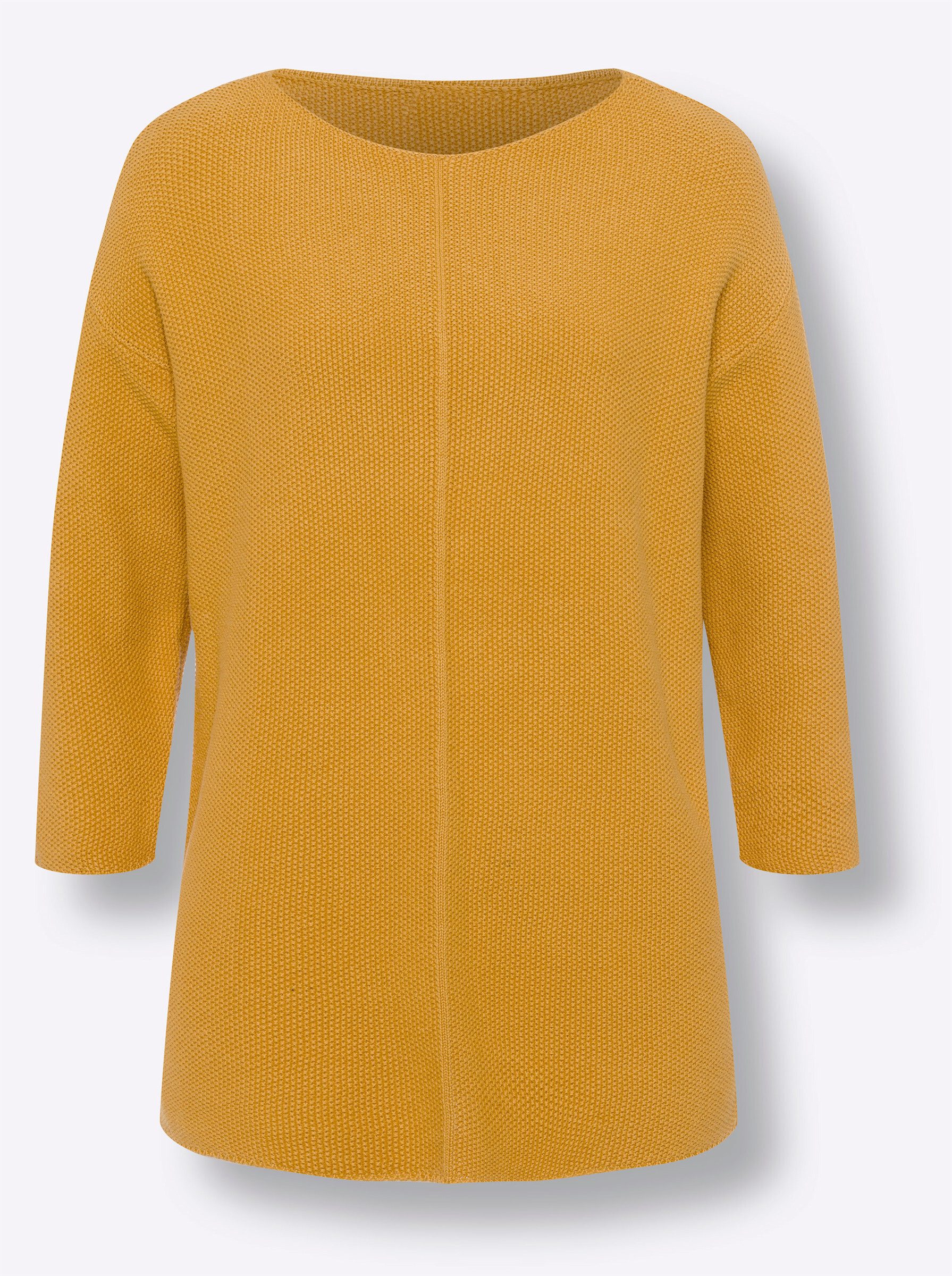 Strickpullover Oversized Pullover 3/4-Arm Feinstrick