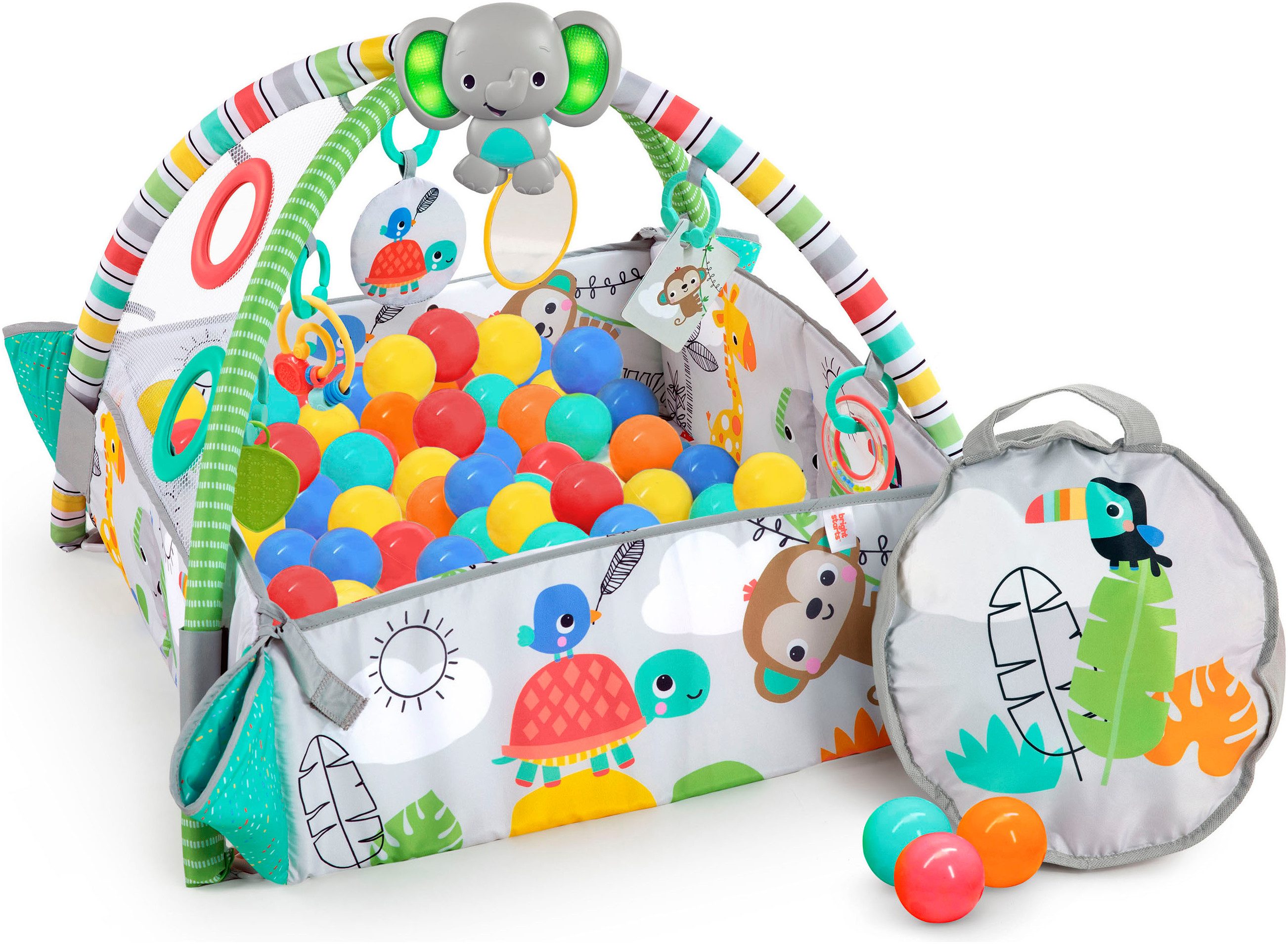 Bright Starts Spielbogen 5-in-1 Your Way Ball Play™ Activity Gym & Ball Pit - Totally Tropical™, mit Licht und Sound