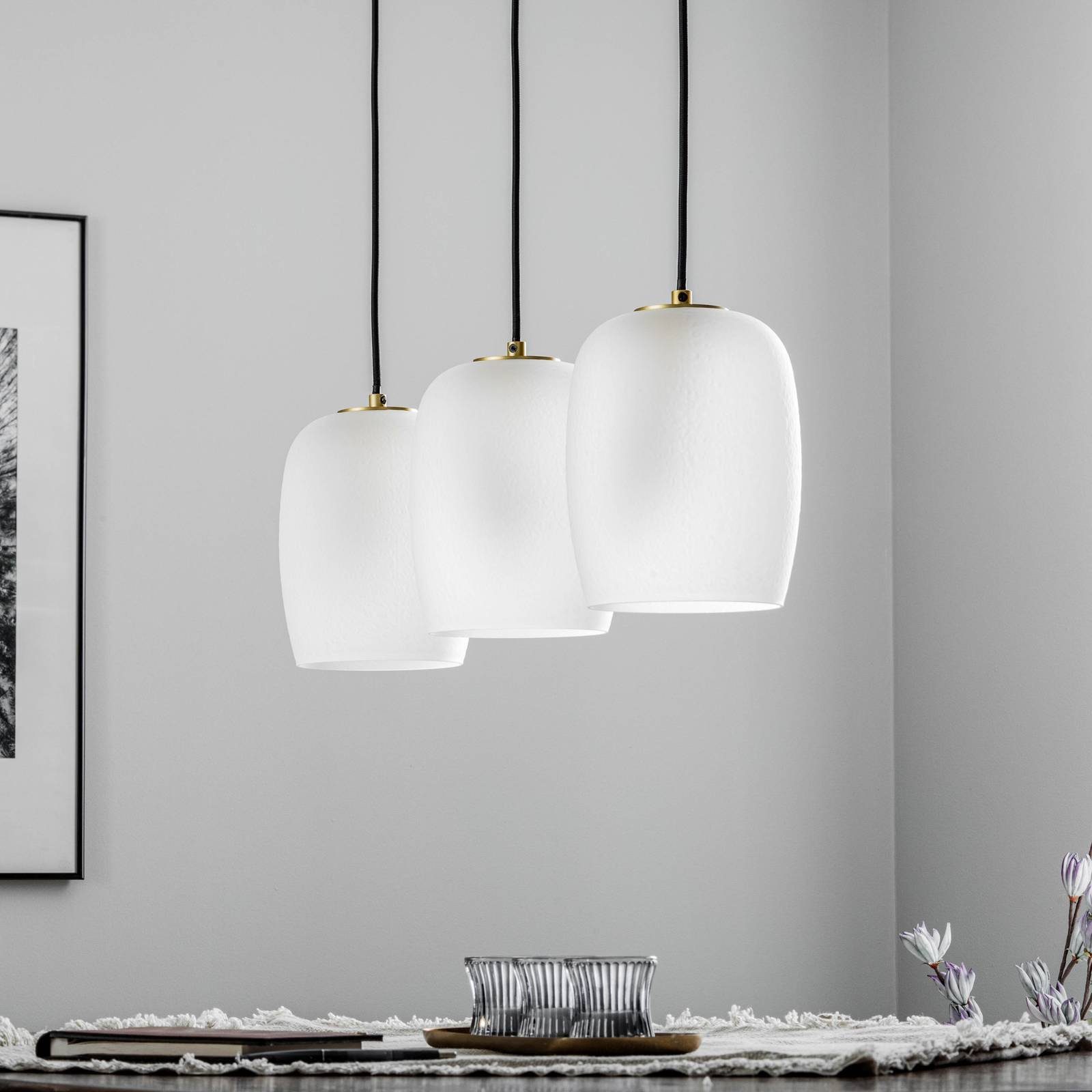 Lucande Hängeleuchte Taylan, Metall, Weiß IP20, 9 x 8 W LED