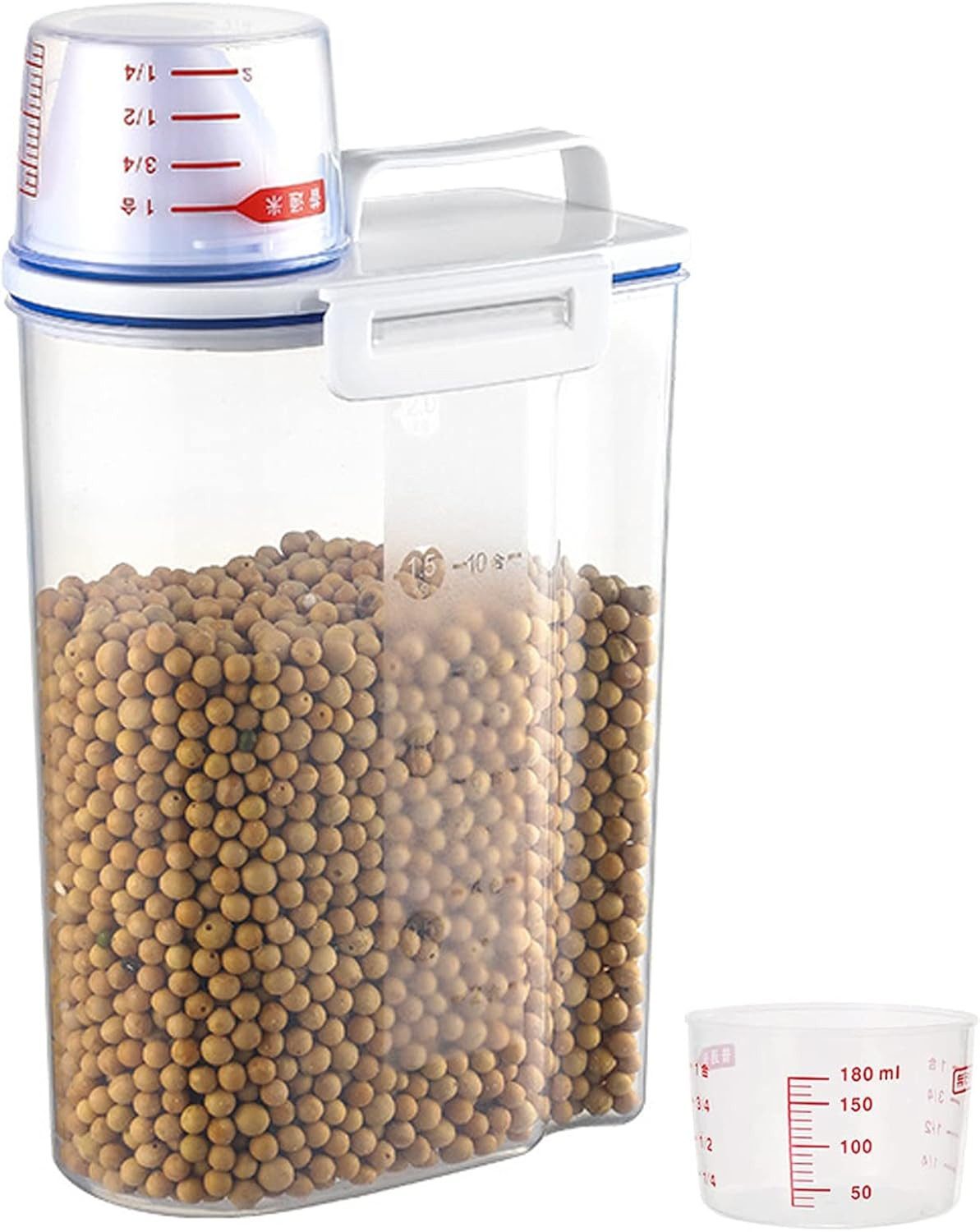 LA CUTE Vorratsdose Vorratsbehälter-Set für Getreide, Snacks, und mehr., (Vorratsbehälter-Set für Getreide, Snacks, und mehr, 2L Vorratsbehälter, inkl. Messbecher und Ausgießer), BPA-frei, langlebig, luftdicht, benutzerfreundliches Design