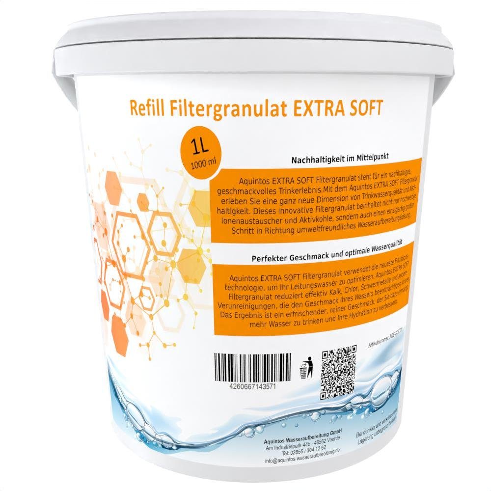 Aquintos Wasseraufbereitung Kalk- und Wasserfilter Refill Filtergranulat ‧ Ersatz für BWT soft und Aarke Pure Clean +, EXTRA SOFT Granulat