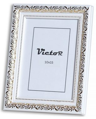 Victor (Zenith) Bilderrahmen Rubens, Bilderrahmen 10x15 cm Weiß Gold A6, Bilderrahmen Barock, Antik
