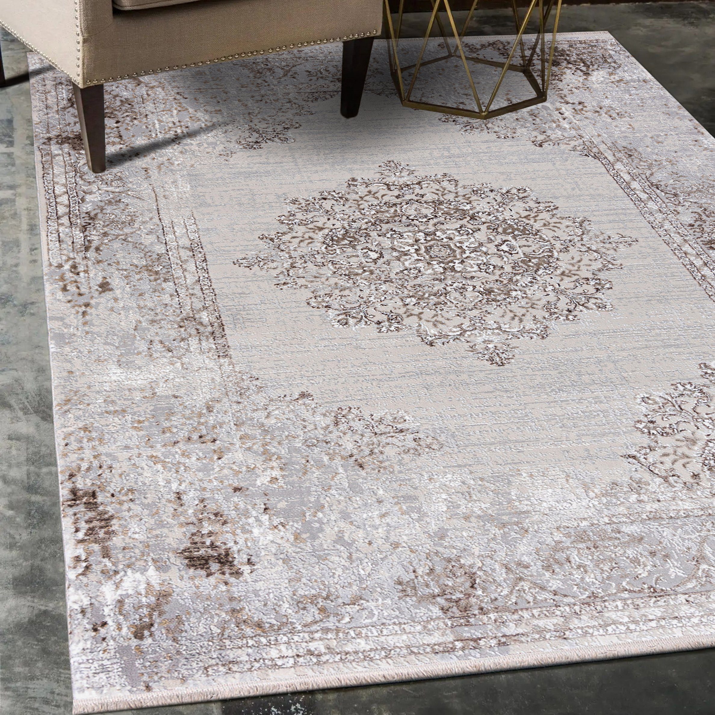 Orientteppich Orientalisch Teppich mit Fransen, Mazovia, 160 x 230 cm, Kurzflor, Fransen, Orientteppich, Vintage