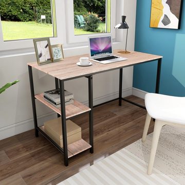 GLIESE Computertisch Schreibtisch, Computertisch mit Schrank, 120x60x75cm