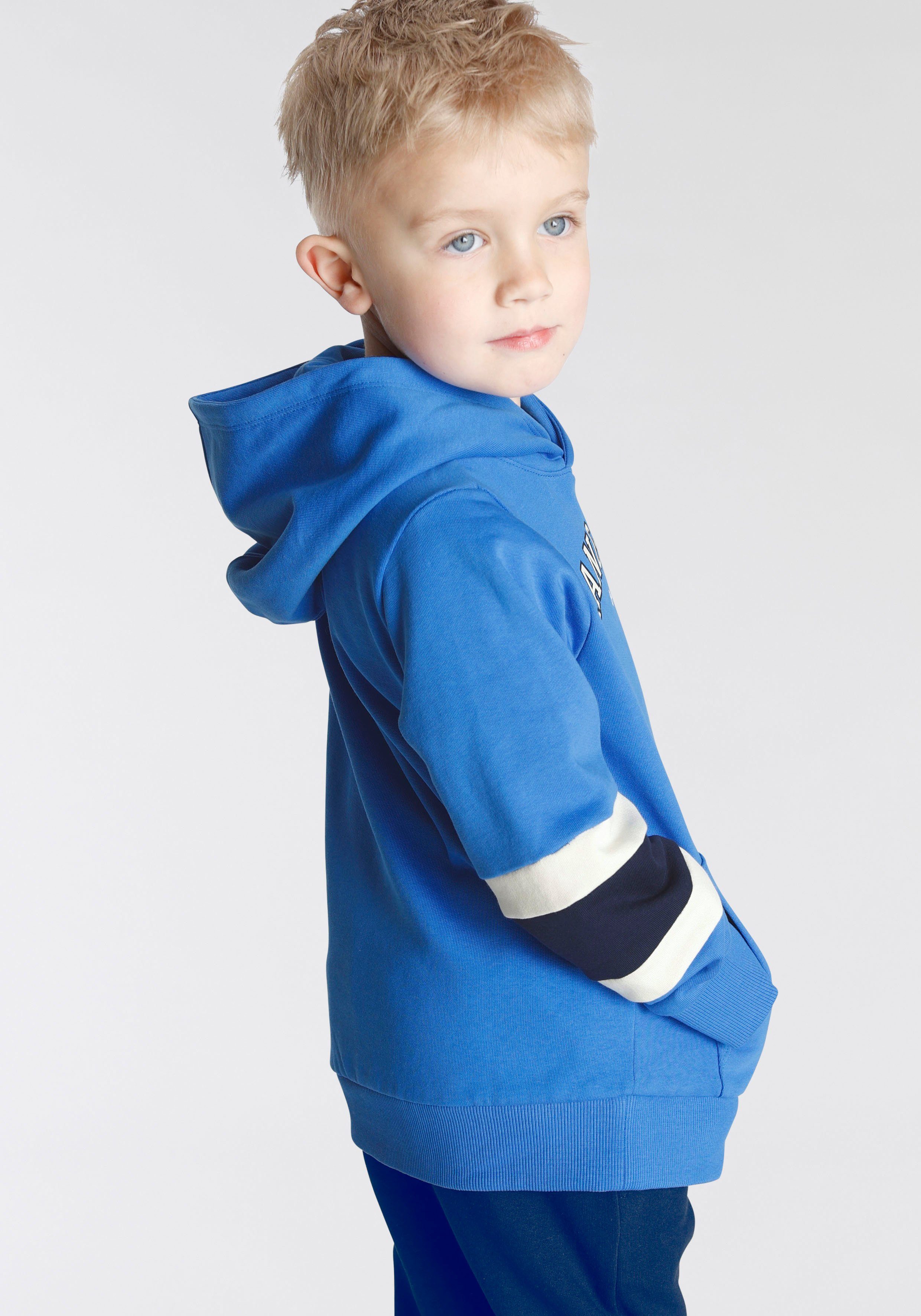 KangaROOS Kapuzensweatshirt für kleine Jungen Langarm mit Rippbündchen, Basic-Passform