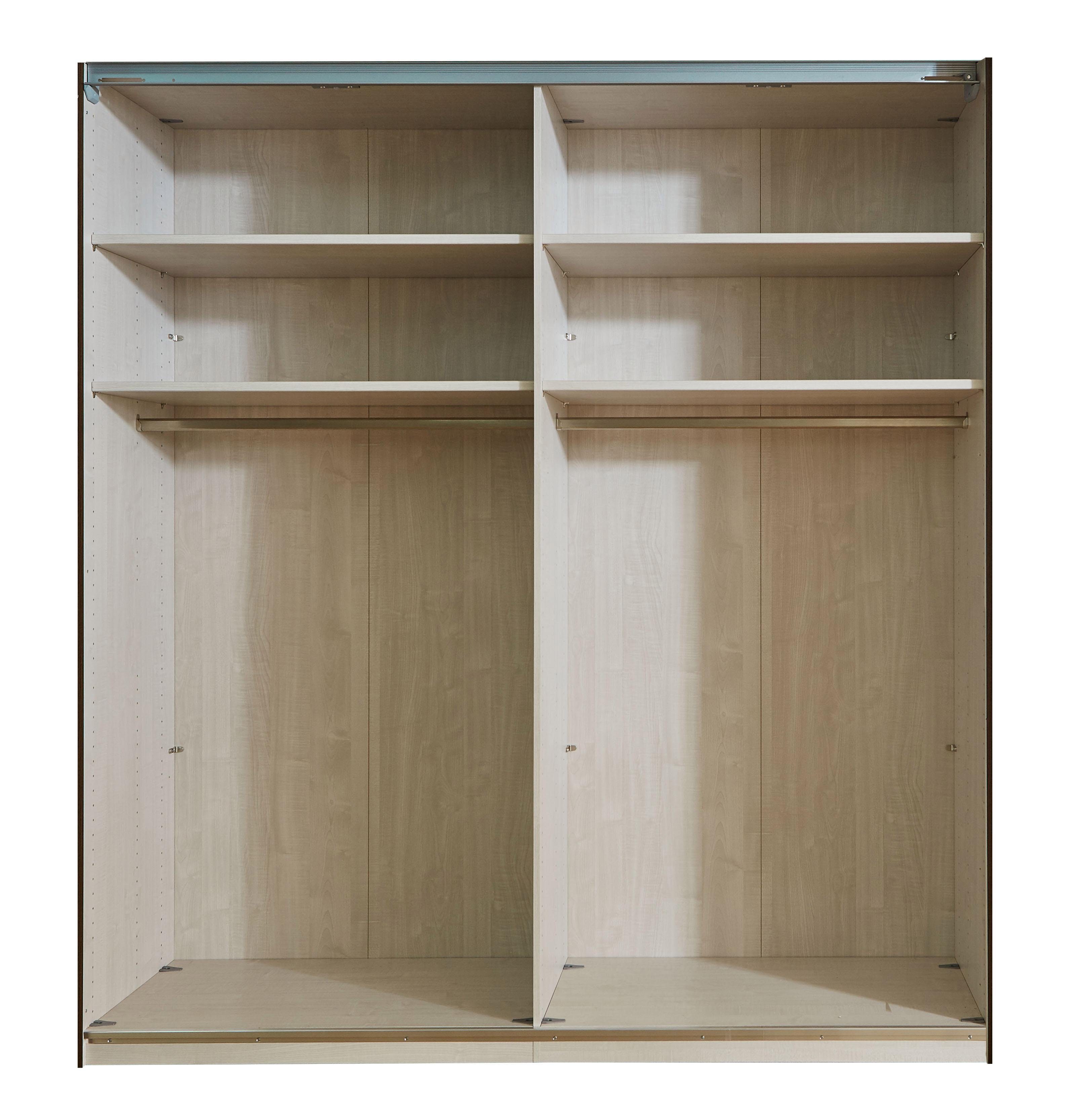 WIEMANN Schwebetürenschrank Orion, Kleiderschrank, Schrank, Wäscheschrank, mit Schiebetüren hochwertige Glasfront, variable Inneneinteilung, stilvolle Optik
