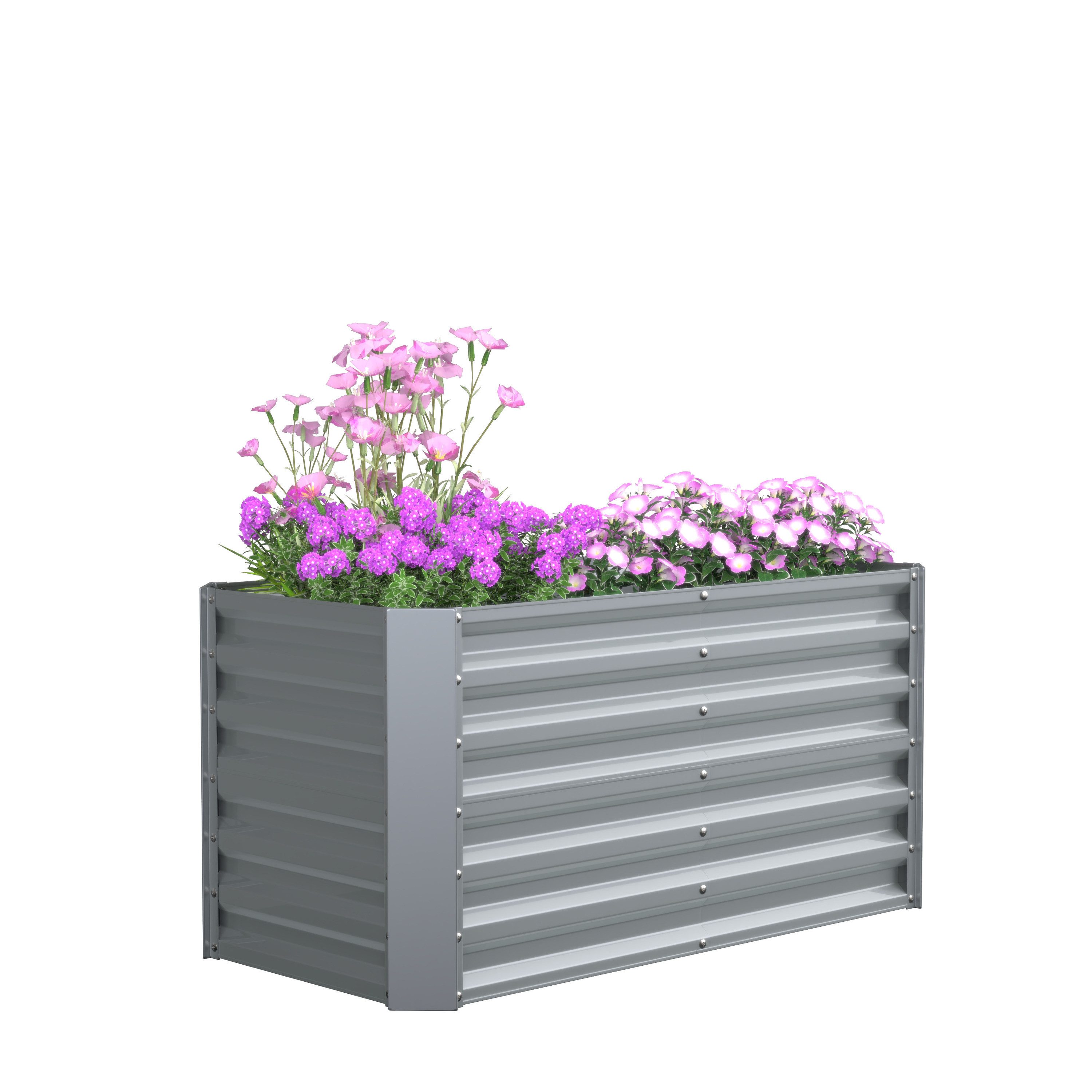 VCM Hochbeet Metall Pflanzbeet Hochbeet Gartenbeet 120x60 Galdo (Produkt, Montagematerial, einfache Aufbauanleitung)