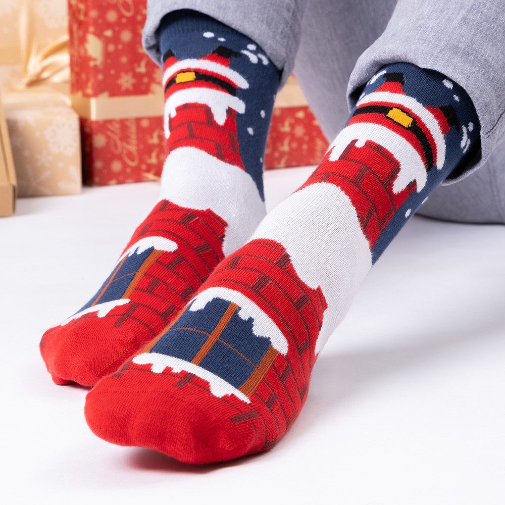 OCCULTO Basicsocken Damen & Herren Weihnachts Socken 2er Pack (Modell: Santa) (2-Paar)