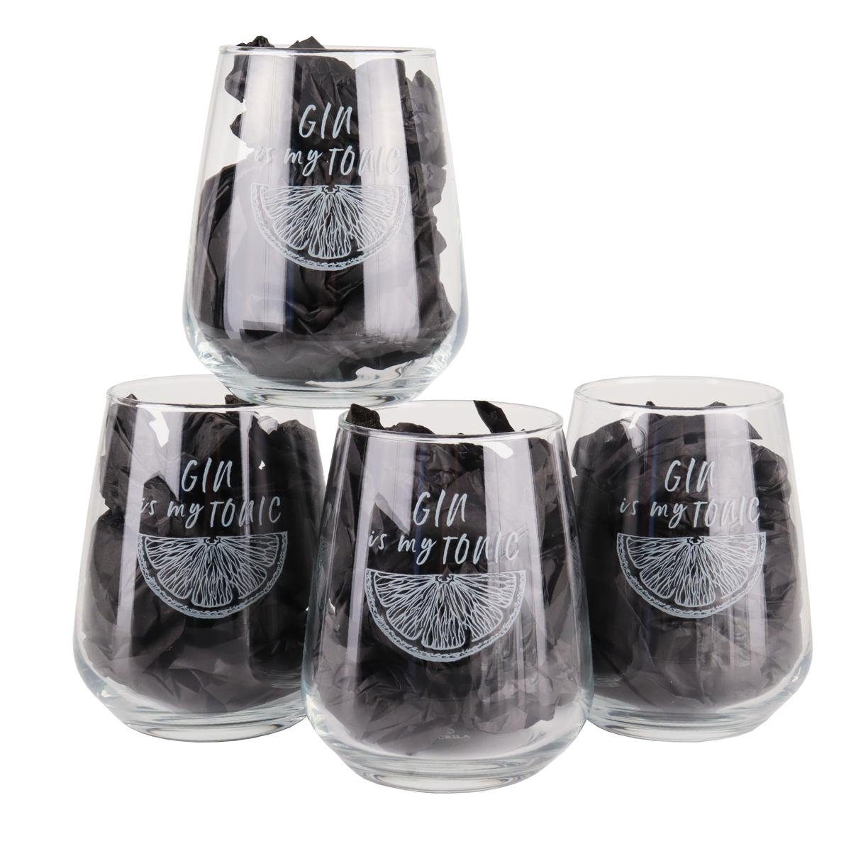 Gläser-Set Selbrae House 4er Set Gin Gläser Gin is my Tonic je ca 430 ml