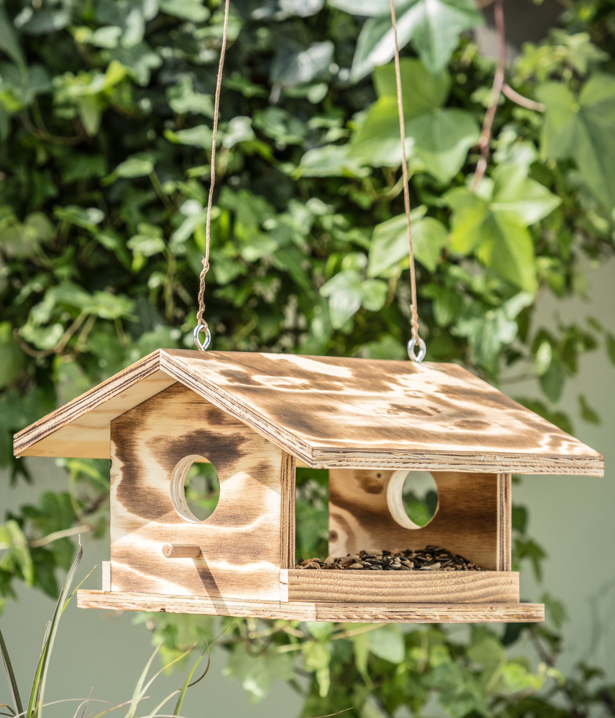 Dehner Vogelhaus Natura Futterhaus Arber, 30.5 x 19 x 28 cm, für