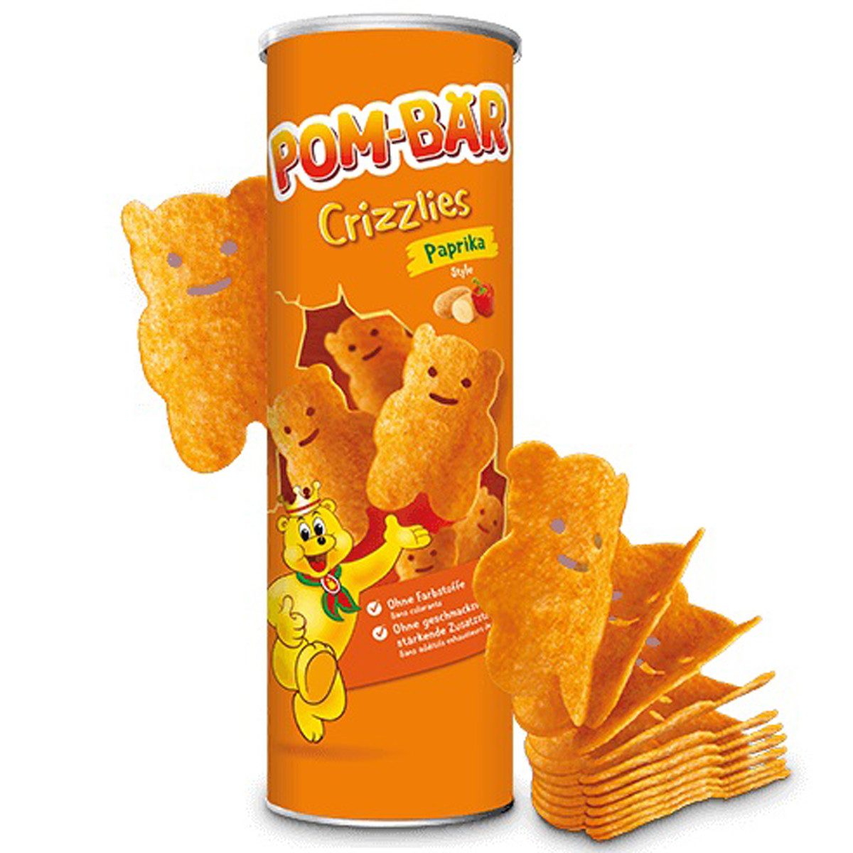Pom-Bär Knabberei, Pom Bär Crizzlies Paprika knusprig dünn und lecker gewürzt 150g
