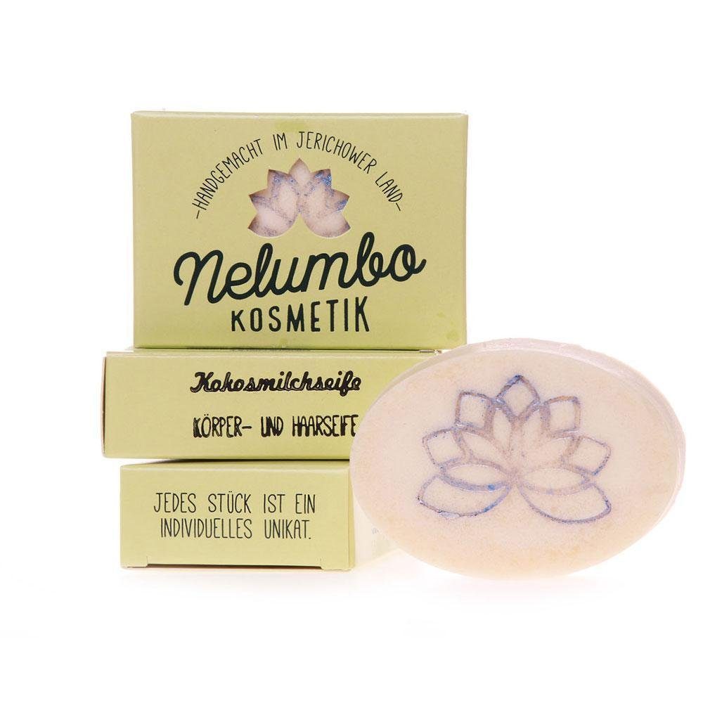 Nelumbo Kosmetik Feste Duschseife Kokosmilchseife, 50 g