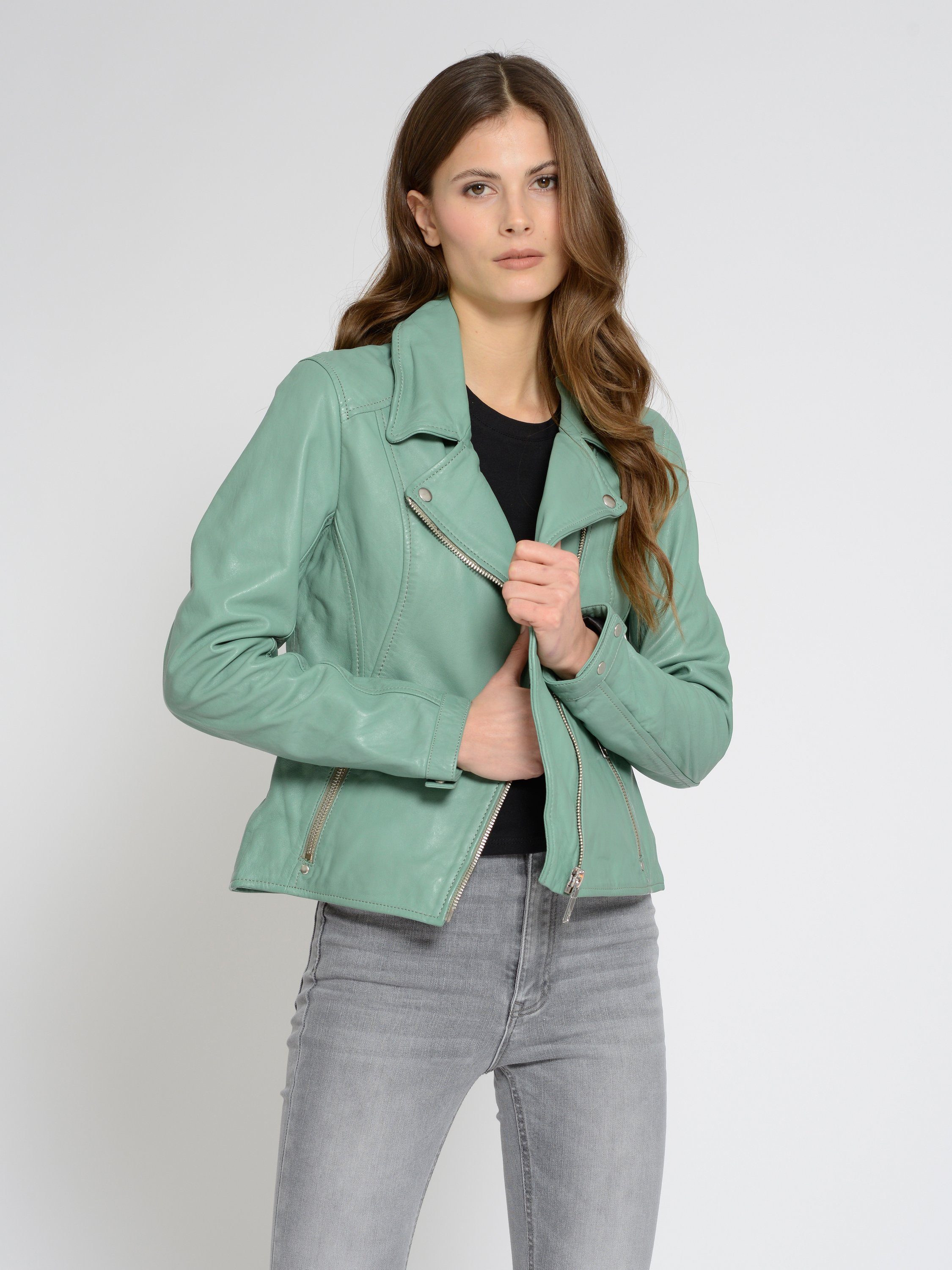 Lederjacke 42021206 dusty Maze jade