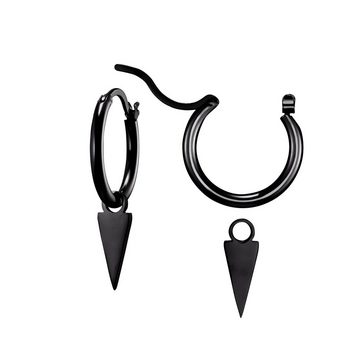 Heideman Paar Ohrstecker Matteo schwarz farben (Ohrringe, inkl. Geschenkverpackung), Paar Creolen mit Clip