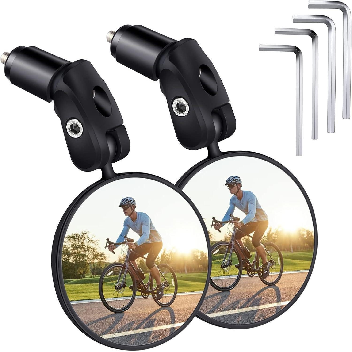 LuxusKollektion Fahrradspiegel Fahrradspiegel 2 Stück HD 360° Drehbar Klappbar für Lenker 17.4-22 mm