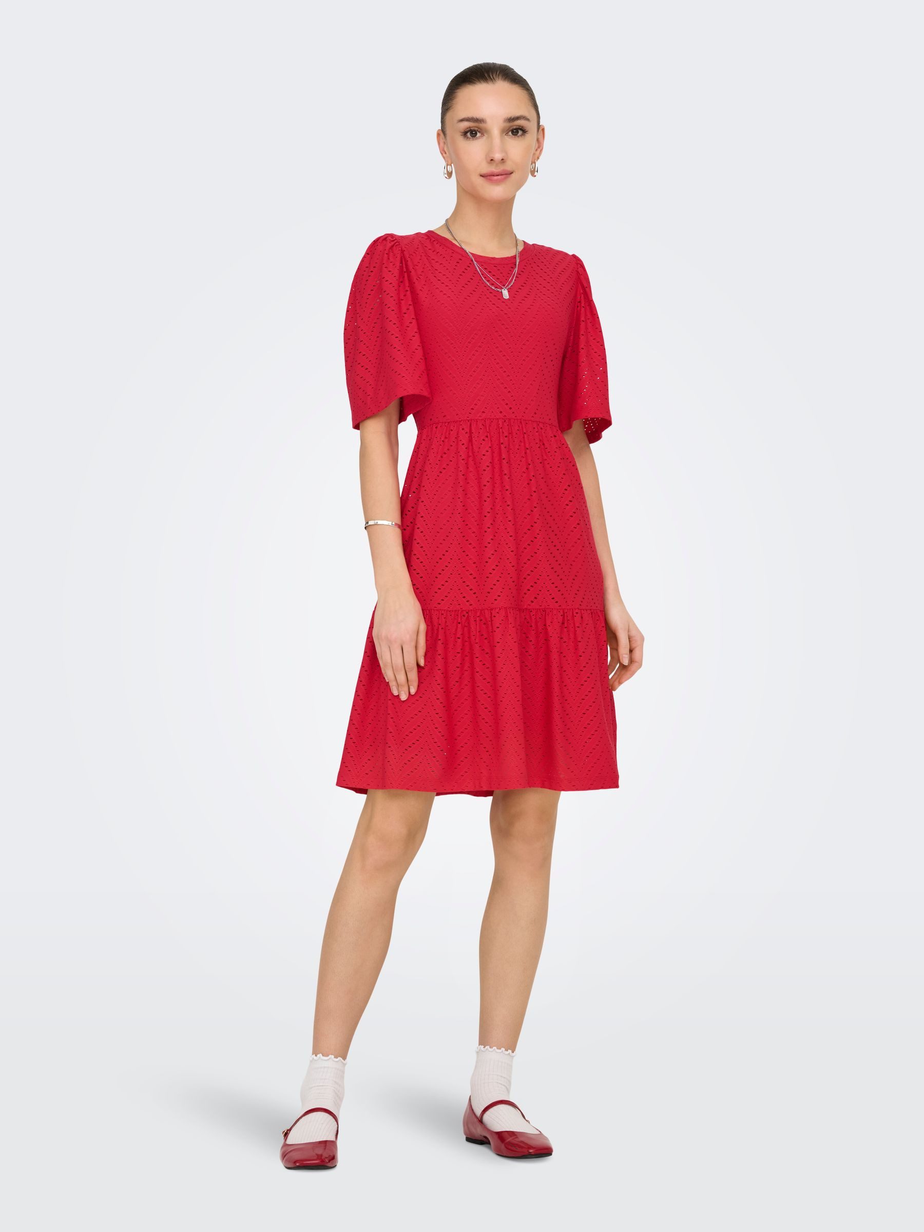 JACQUELINE de YONG Shirtkleid mit Lochstickerei günstig online kaufen