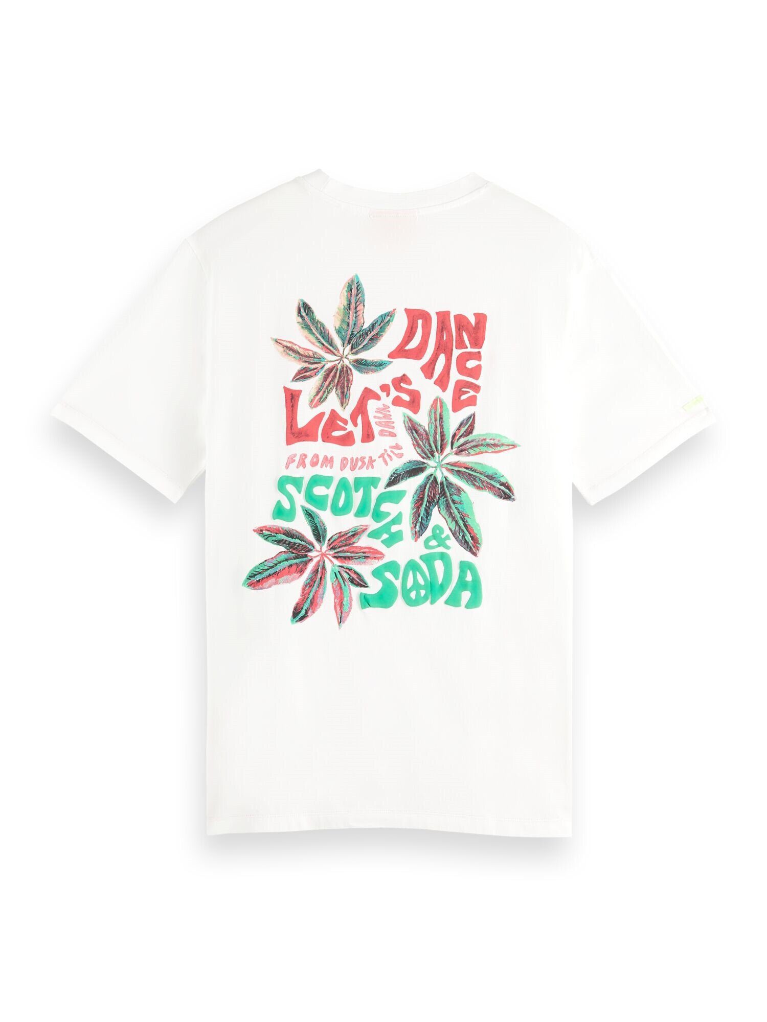 Scotch & (1-tlg) Rundhalsausschnitt weiss Shirt Kurzarmshirt Festival T-Shirt mit Soda
