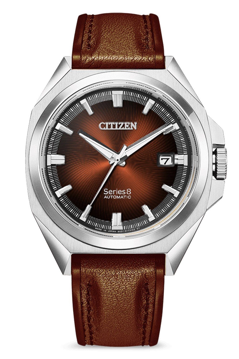 Herrenuhr Citizen Automatik 8 Series Automatikuhr Dunkelbraun,