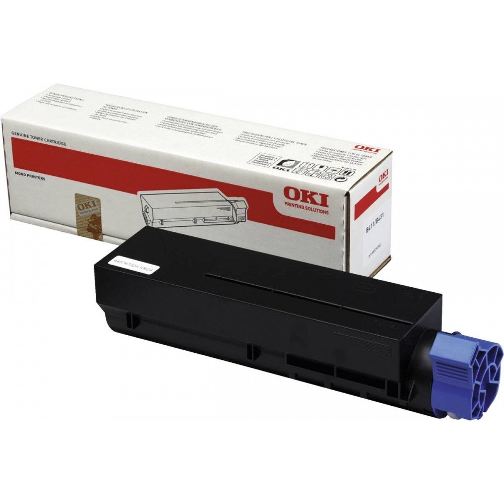 OKI Oki 44574702 Toner Schwarz für B411DN. Schwarz-Weiß Laserdrucker, (Original OKI Toner)