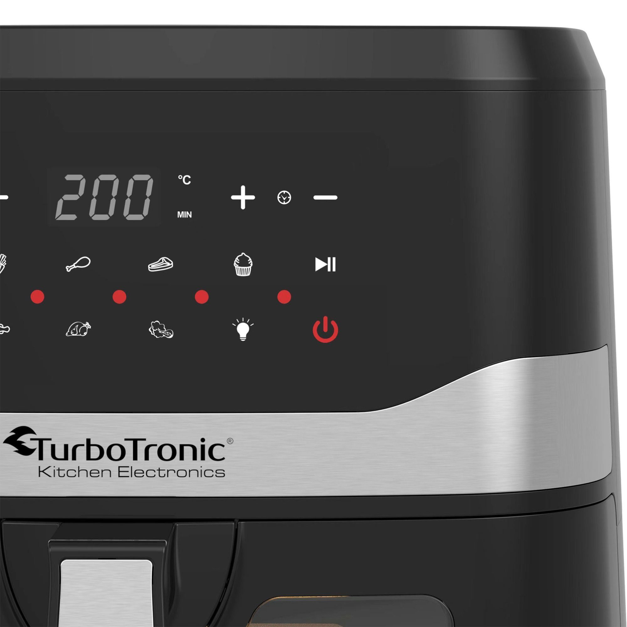TurboTronic by Z-Line Heißluftfritteuse 7,5 Power Airfryer, Öl, 83°C 8 - AF7W Programme, Fettfrei 1800 Liter, W, XXL Fritteuse 83°C 200°C ohne – 200°C