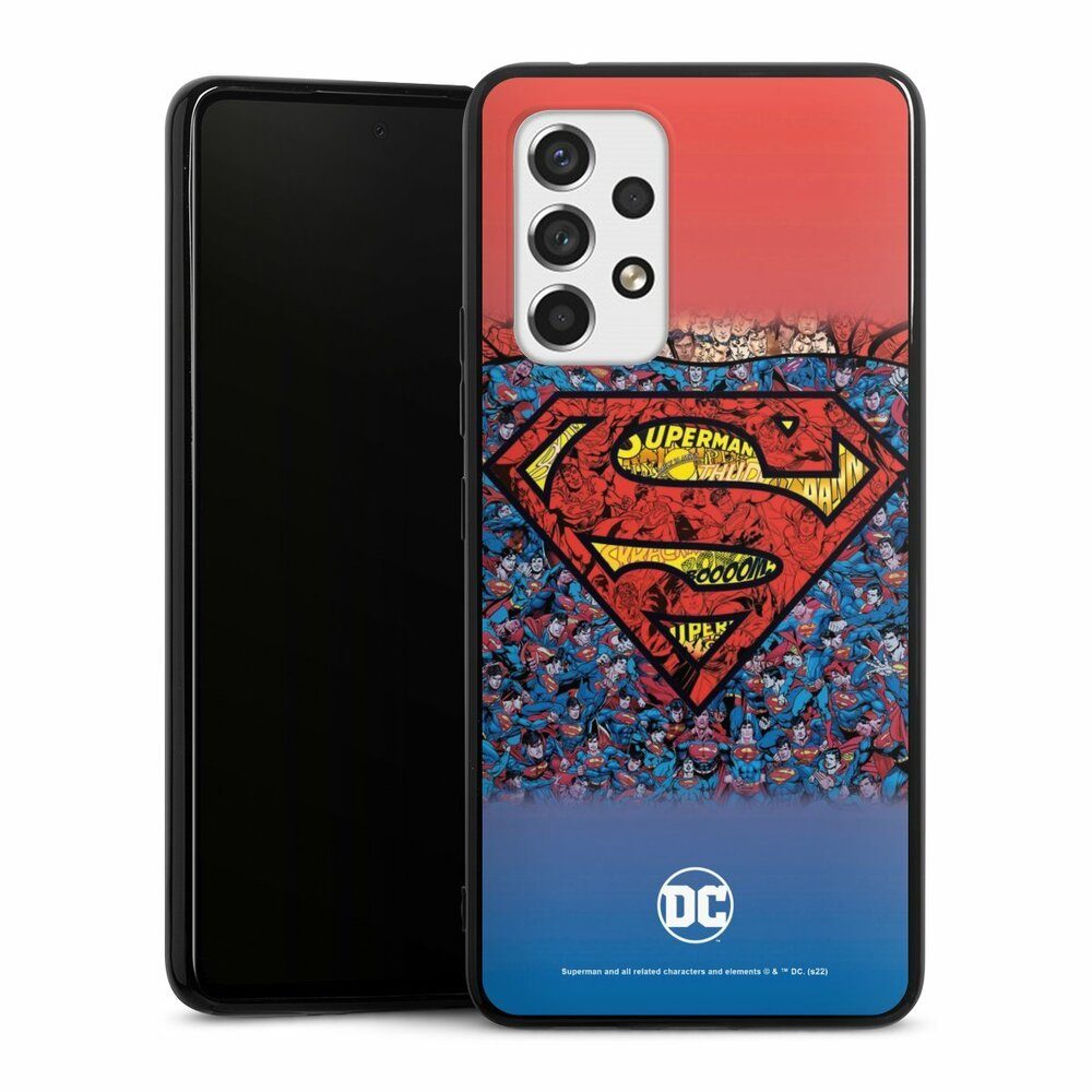 DeinDesign Handyhülle Superman Offizielles Lizenzprodukt Logo Superman Logo Mosaic, Samsung Galaxy A53 5G Silikon Hülle Bumper Case Handy Schutzhülle