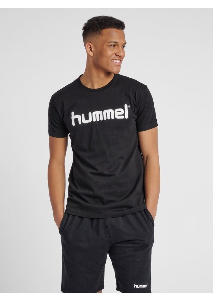 hummel T-Shirt hmlGO Cotton Big Logo (Baumwolle) Kurzarm schwarz Herren günstig online kaufen